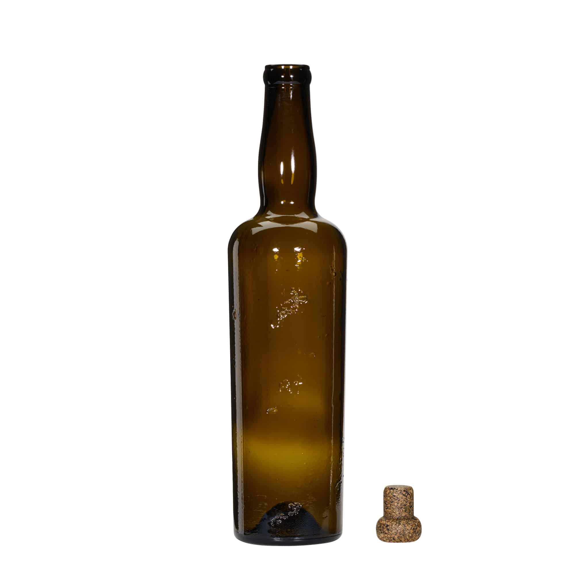 750 ml Widly Crafted glasflaska 'Siroco', brun, mynning: kork