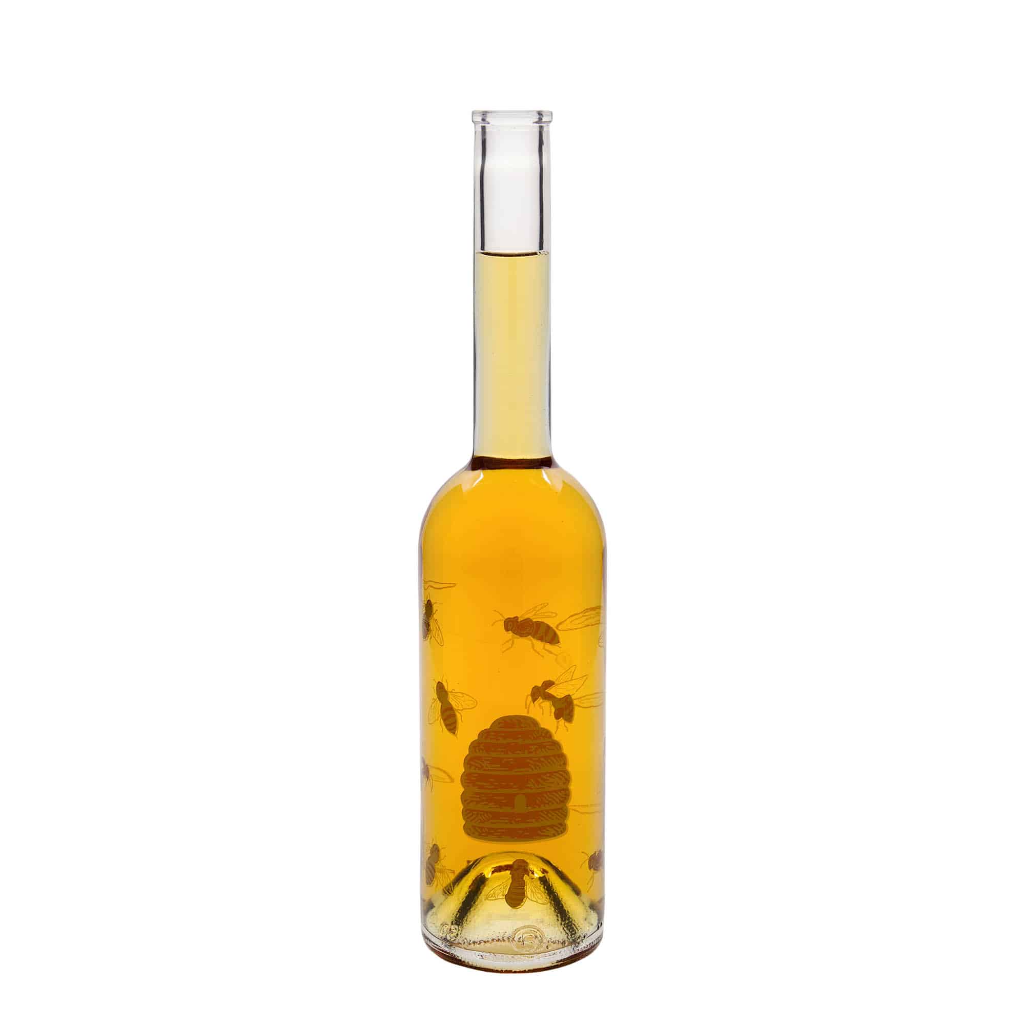 500 ml glasflaska 'Opera', motiv: bin, öppning: kork