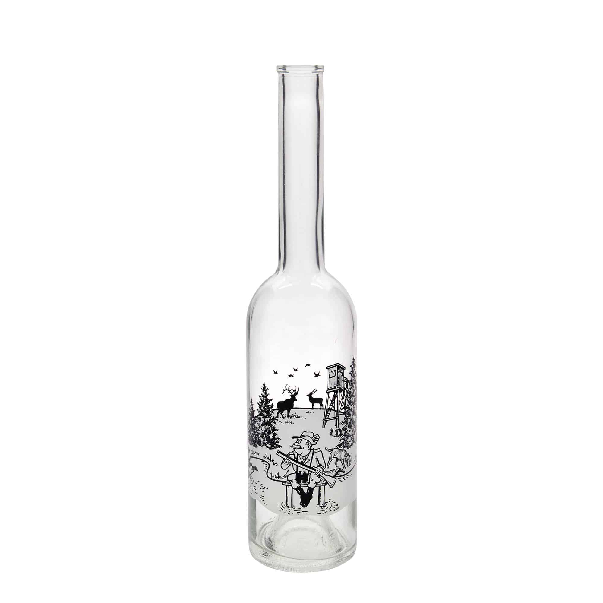 500 ml glasflaska 'Opera', motiv: Jägare, mynning: kork 500 ml glasflaska 'Opera', motiv: Jägare, mynning: kork