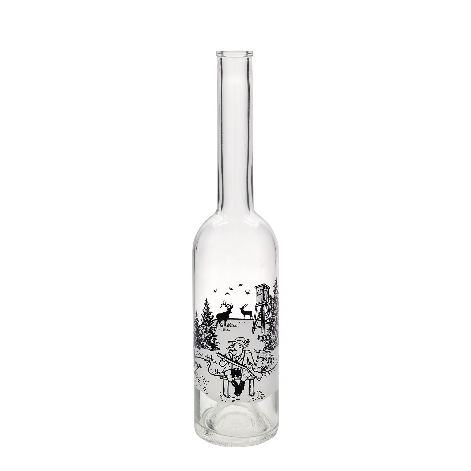 500 ml glasflaska 'Opera', motiv: Jägare, öppning: kork