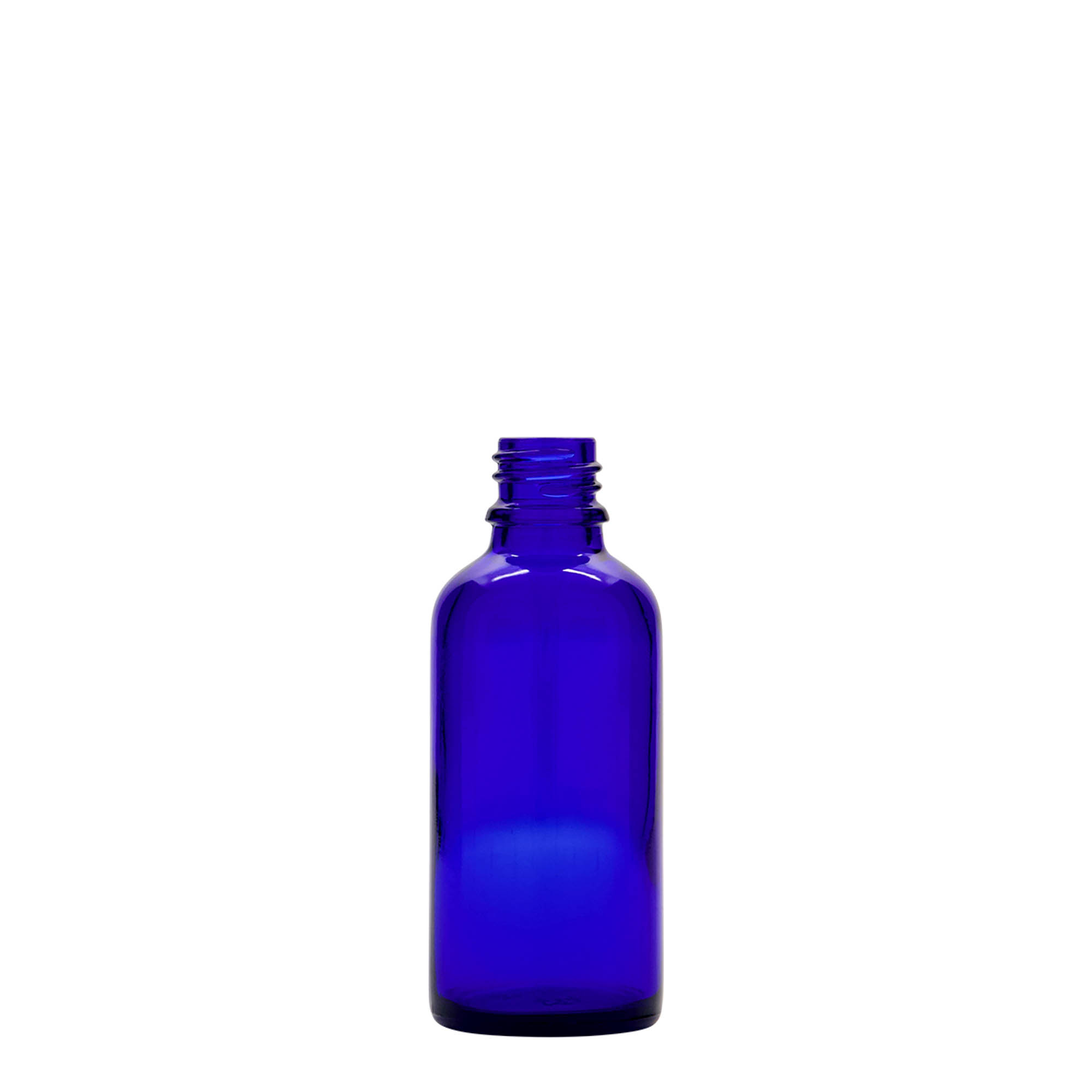 50 ml sprayflaska medicin, glas, kungblå, öppning: DIN 18