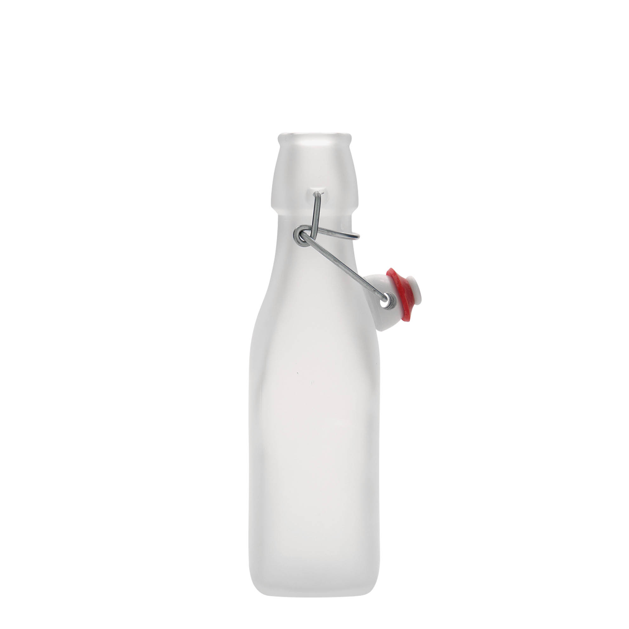 250 ml glasflaska 'Swing, kvadratisk, vit, öppning: bygelverschluss