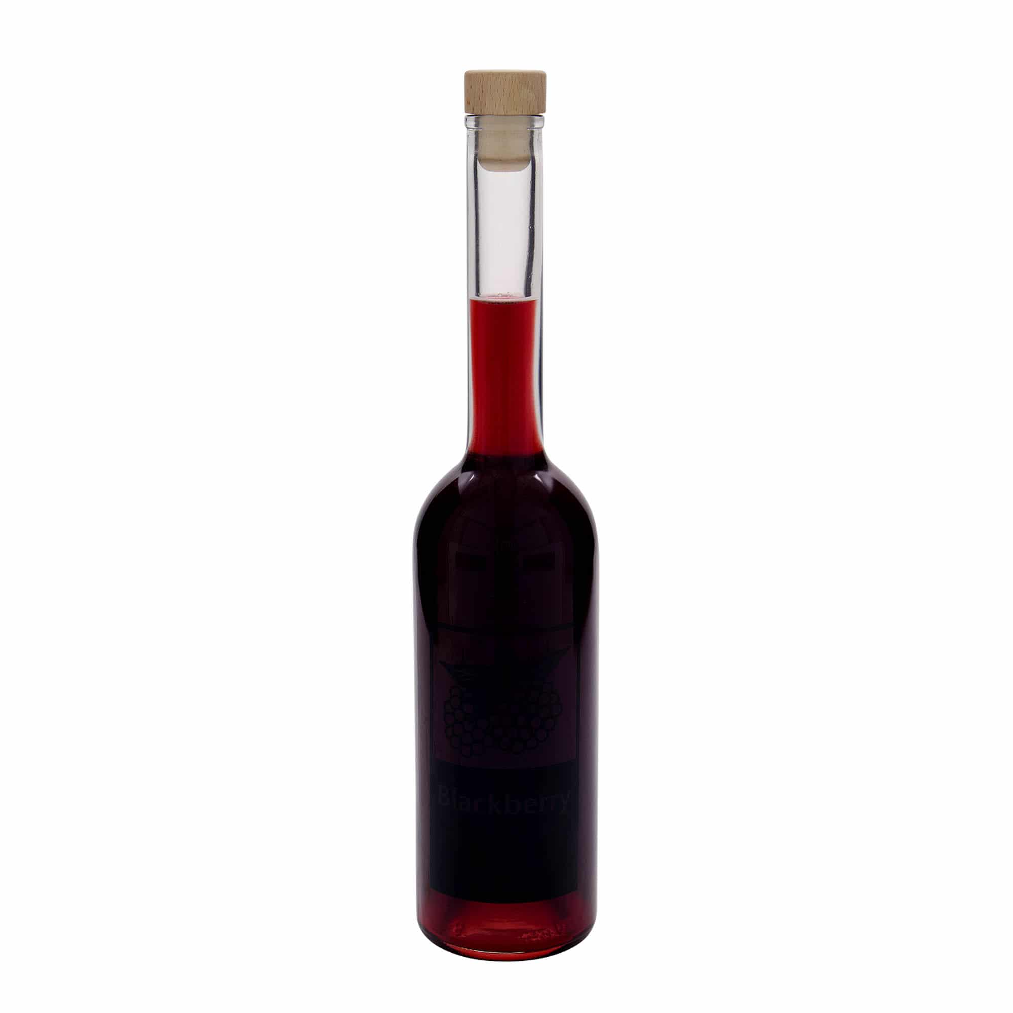 500 ml glasflaska 'Opera', motiv: björnbär, mynning: kork