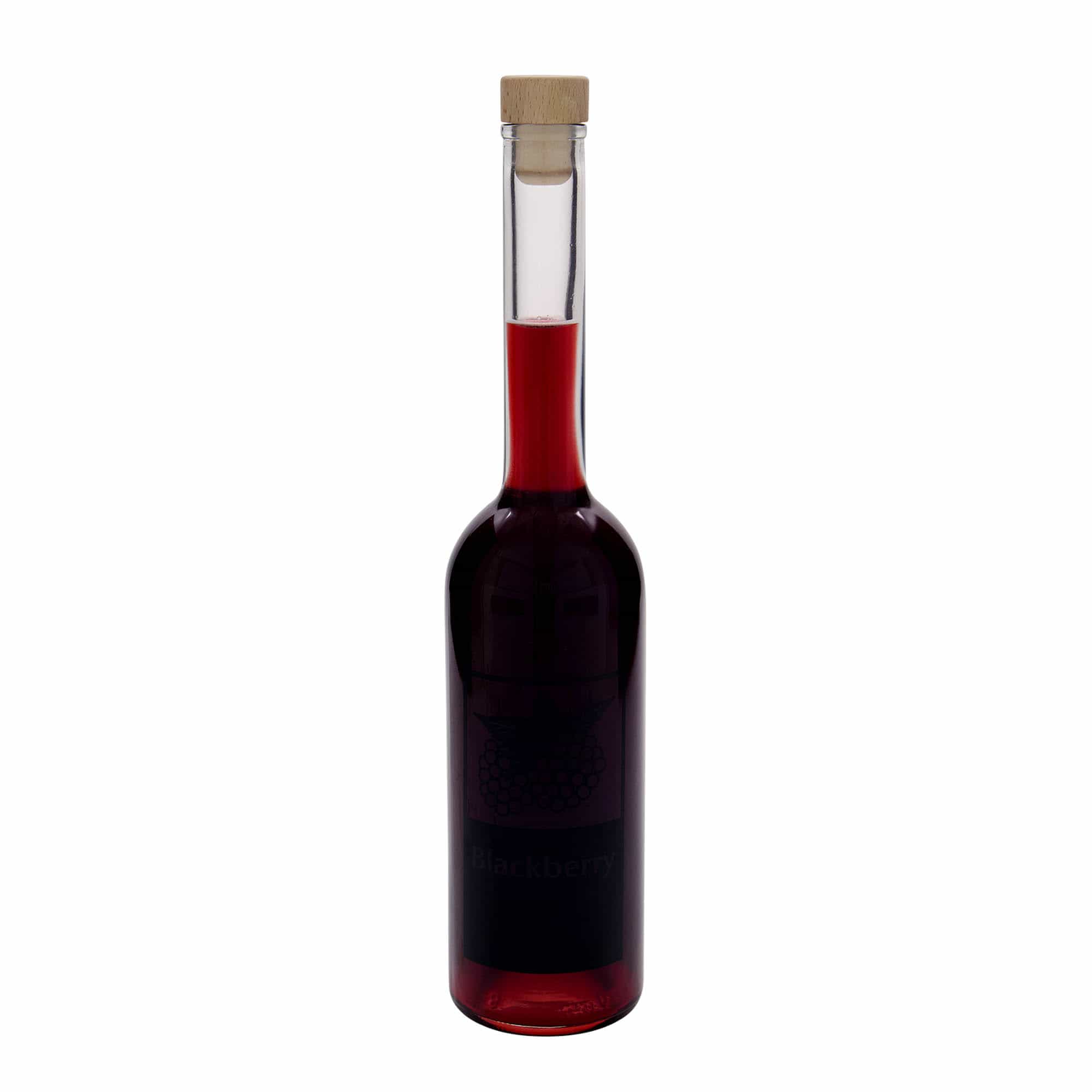 500 ml glasflaska 'Opera', motiv: björnbär, mynning: kork