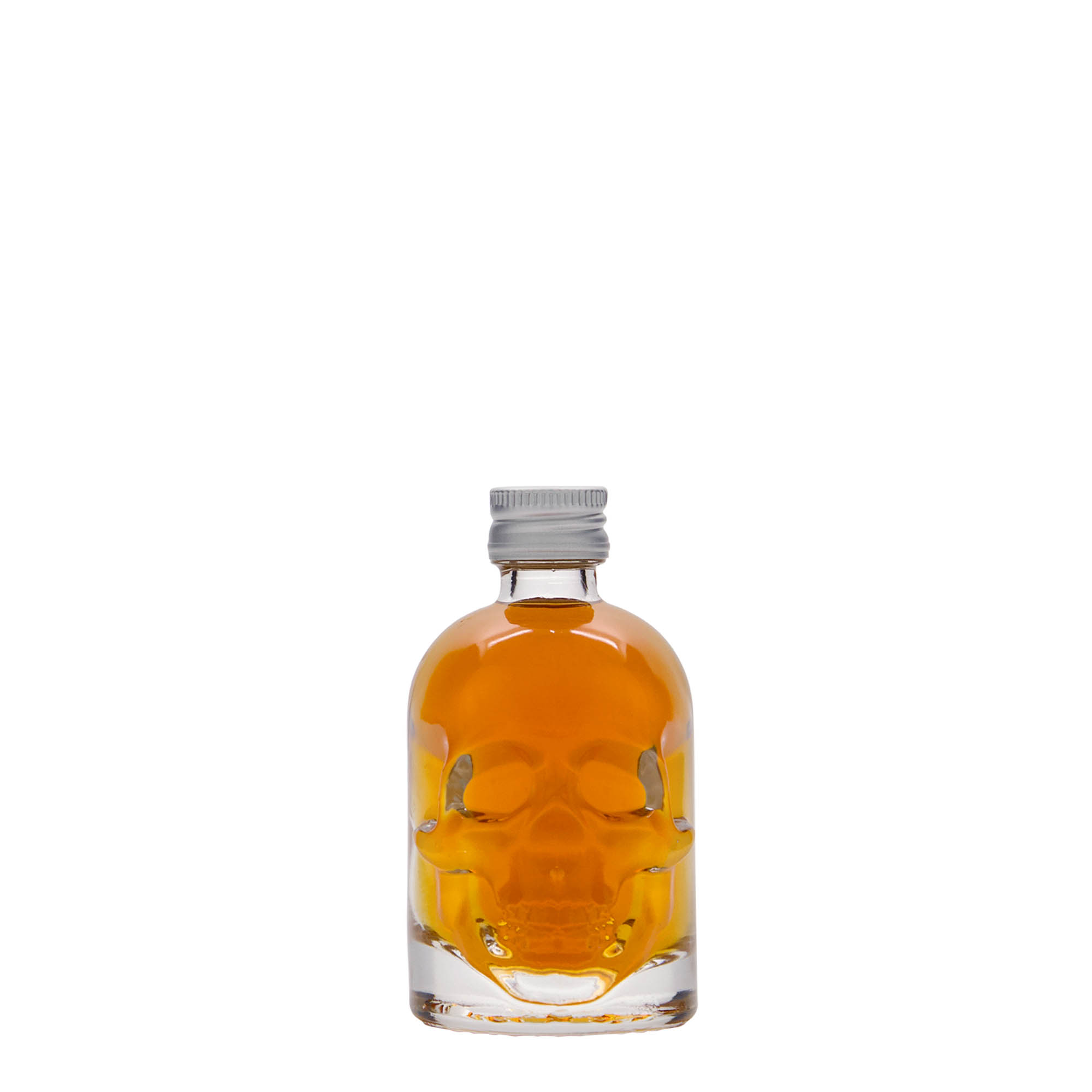 50 ml glasflaska 'Dödskalle', öppning: PP 18 50 ml glasflaska 'Dödskalle', öppning: PP 18