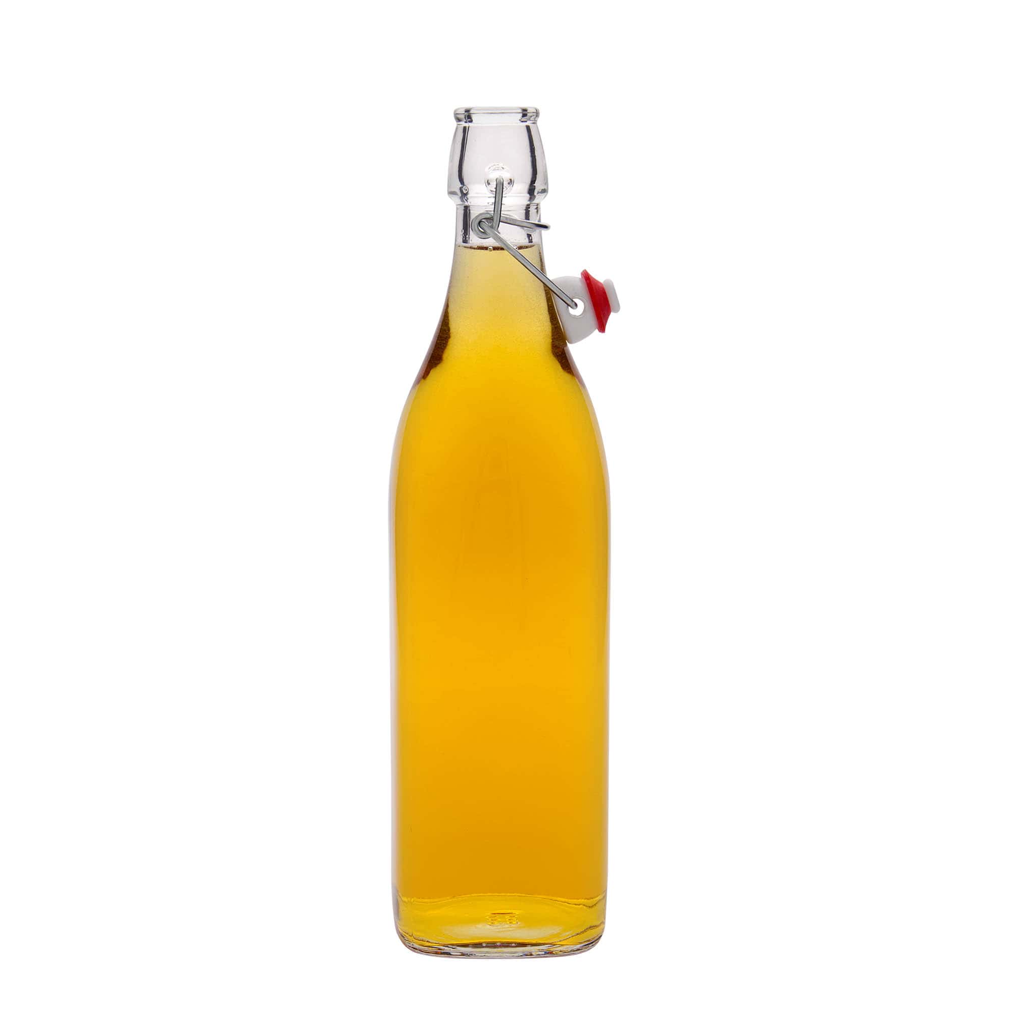 1 000 ml glasflaska 'Swing, kvadratisk, mynning: bygelstängning'