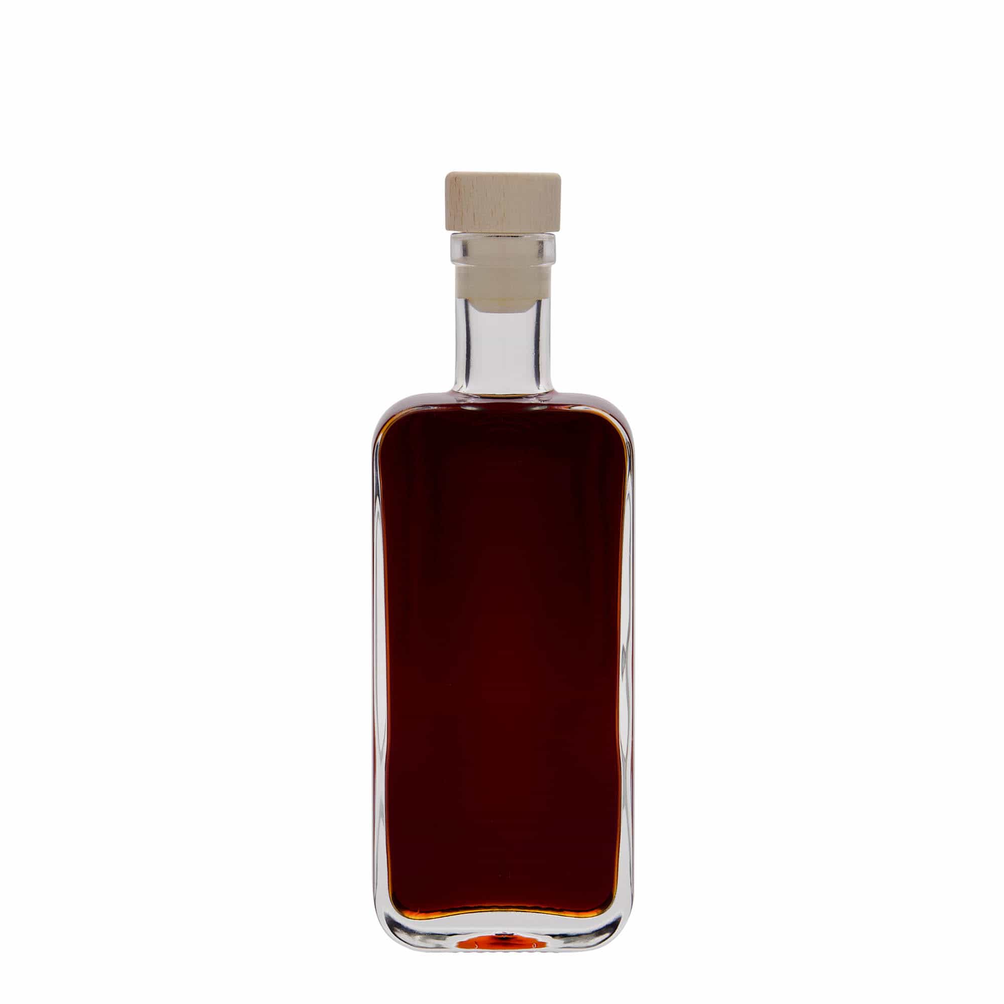 200 ml glasflaska 'Nice', rektangulär, mynning: kork