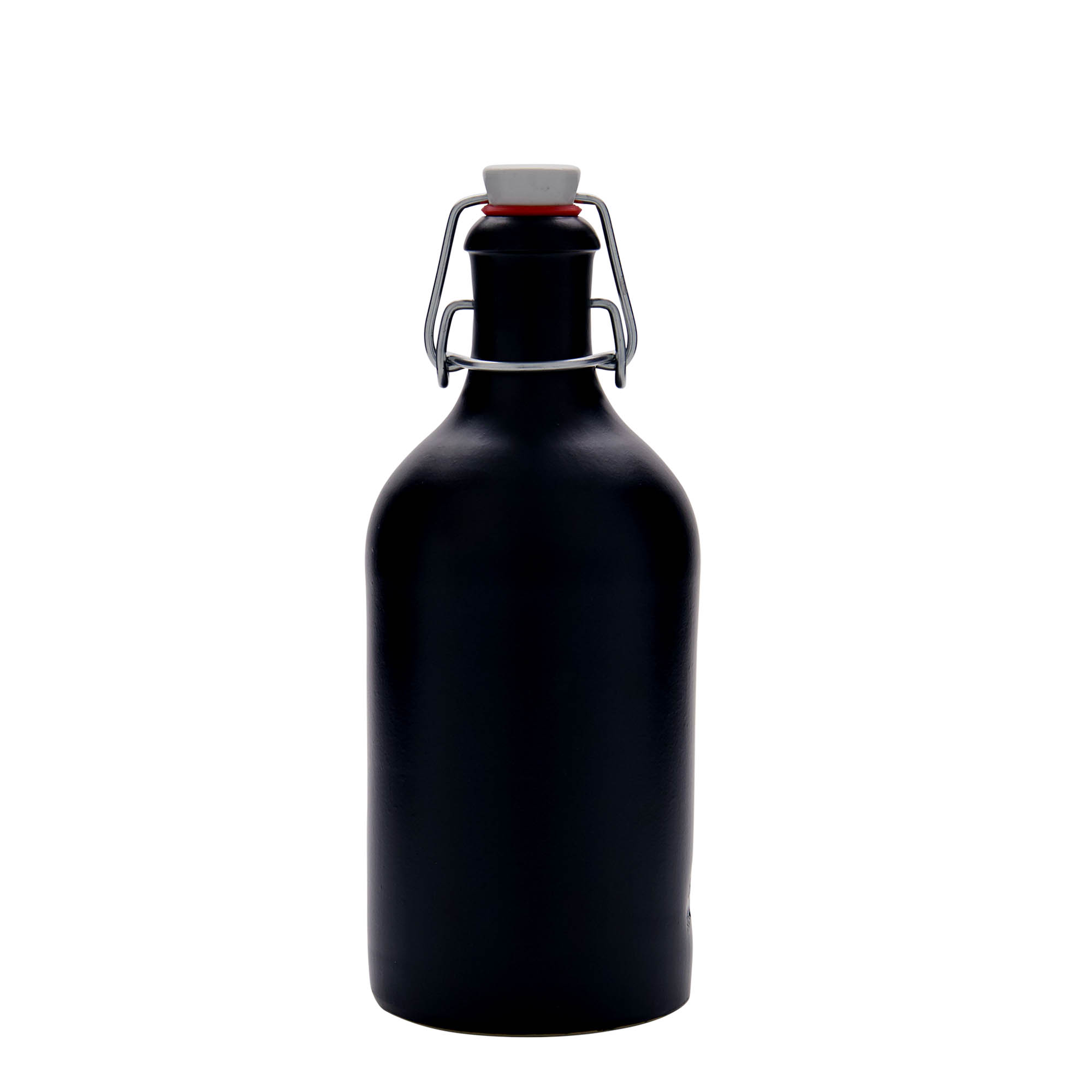 500 ml lerkrus, stengods, svart, mynning: bygelstängning 500 ml lerkrus, stengods, svart, mynning: bygelstängning