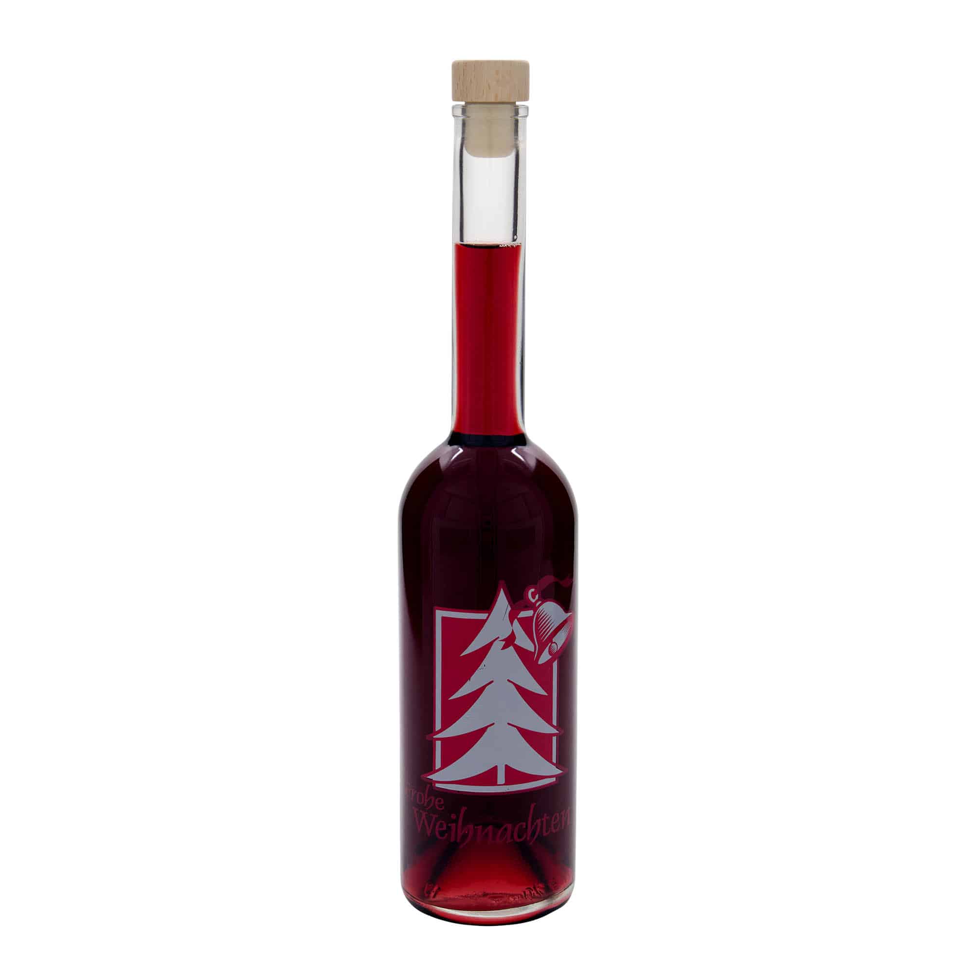 500 ml glasflaska 'Opera', motiv: Julhälsning, mynning: kork
