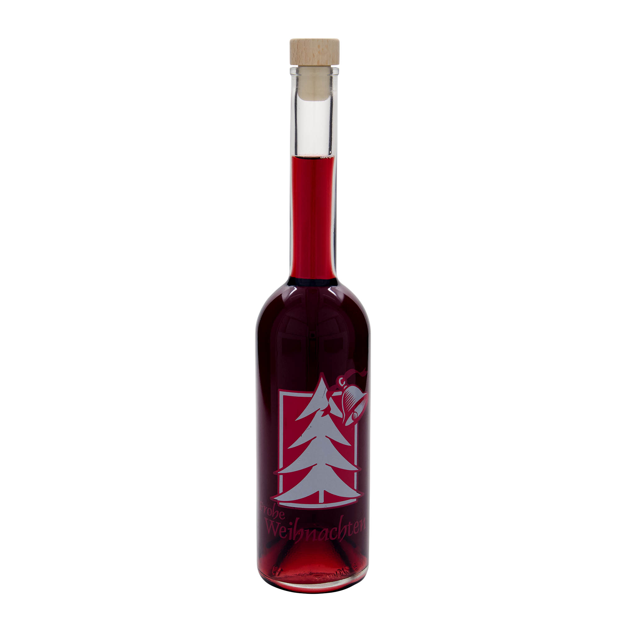 500 ml glasflaska 'Opera', motiv: julhälsning, öppning: kork