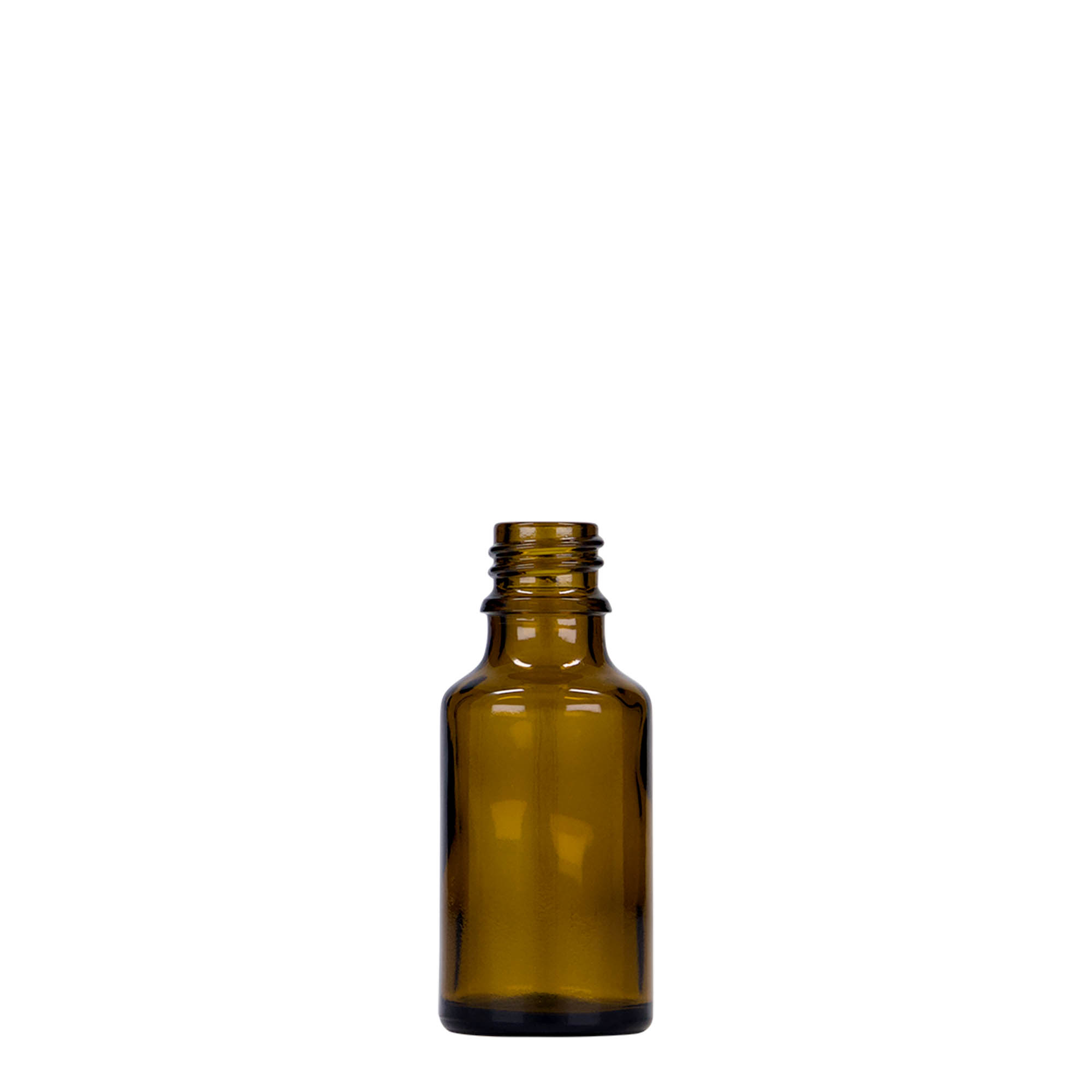 25 ml medicinflaska, glas, brun, mynning: DIN 18 25 ml medicinflaska, glas, brun, mynning: DIN 18