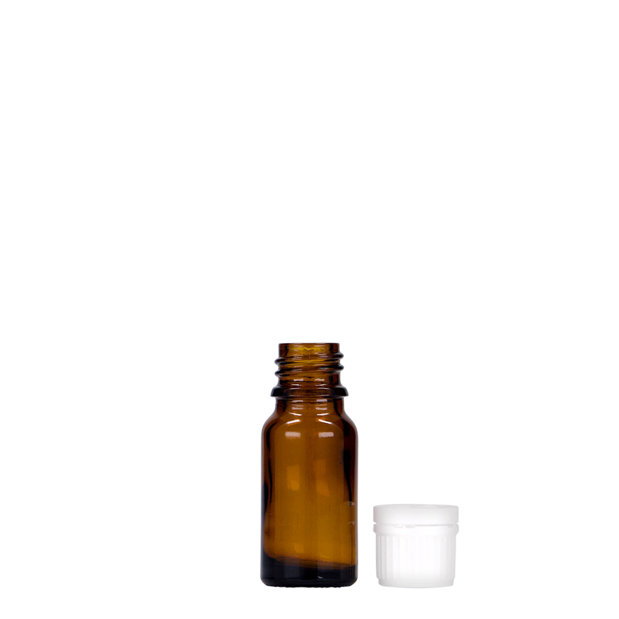 10 ml medicinflaska, glas, brun, mynning: DIN 18 10 ml medicinflaska, glas, brun, mynning: DIN 18