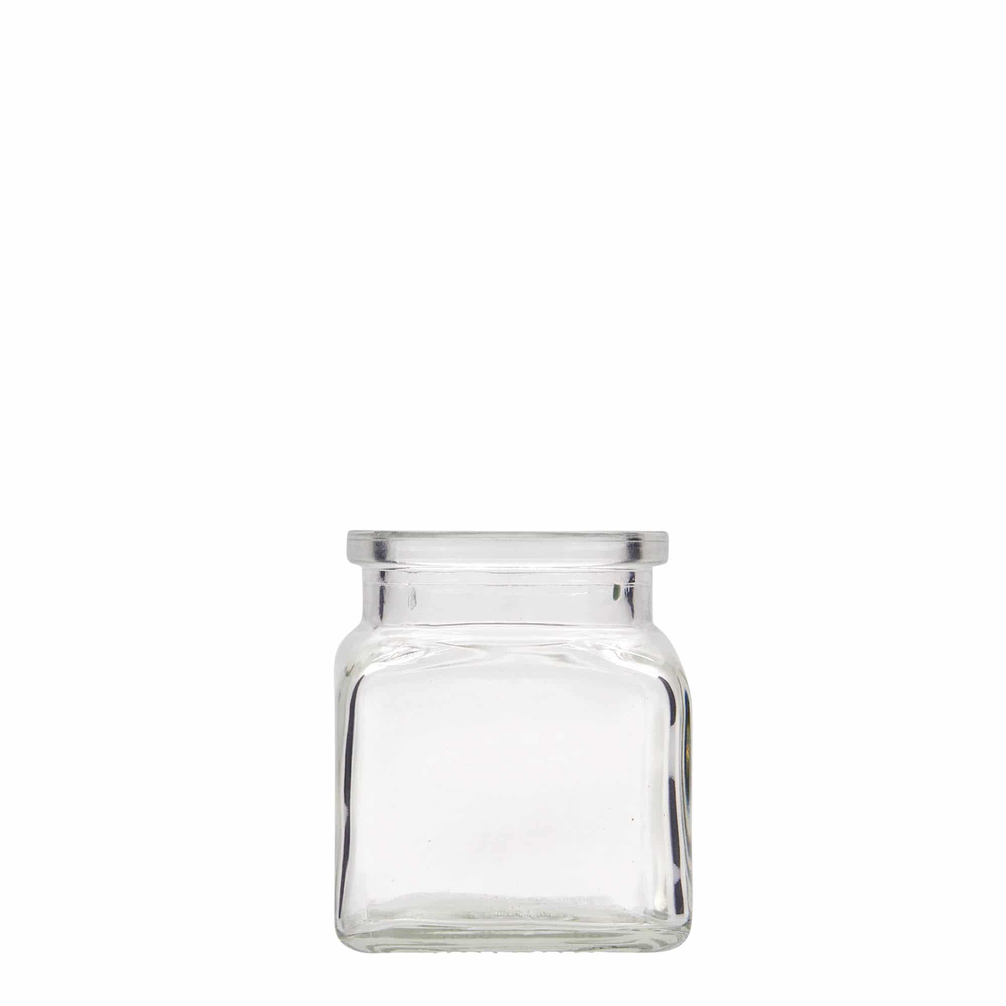 120 ml glasburk med korklock, kvadratisk, mynning: kork 120 ml glasburk med korklock, kvadratisk, mynning: kork