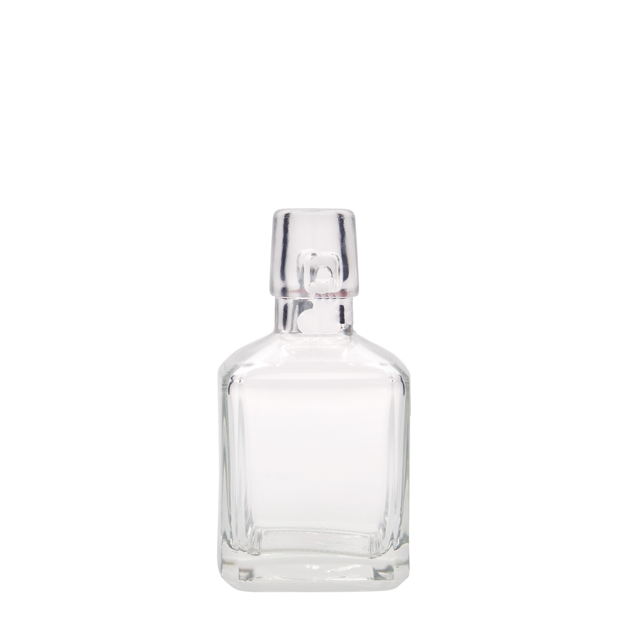 200 ml glasflaska 'Kubica', fyrkantig, mynning: bygelstängning