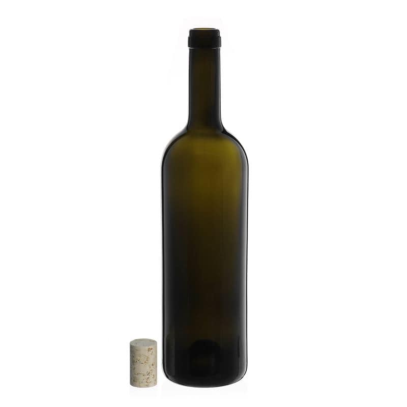 750 ml vinflaska 'Golia', antikgrön, mynning: kork
