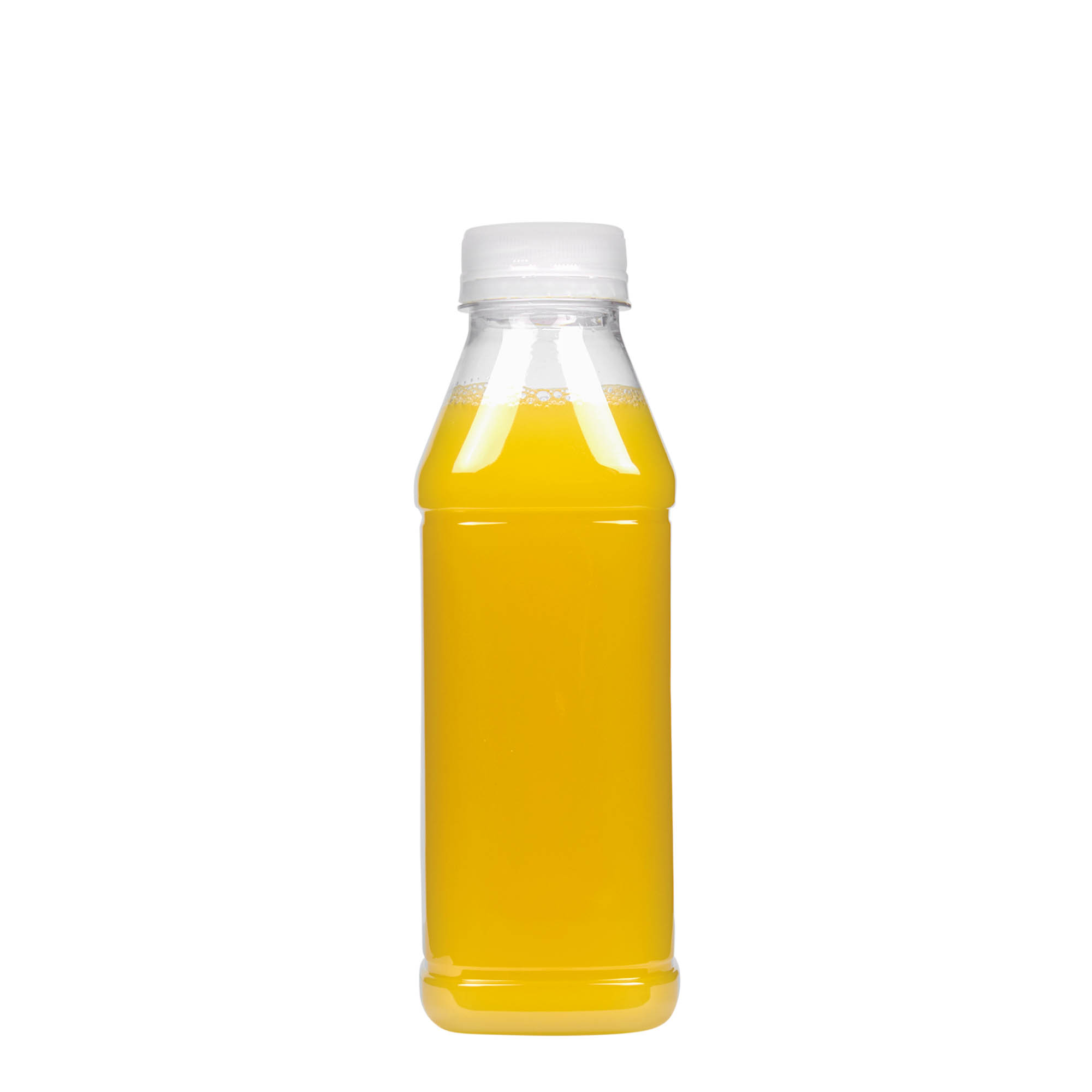 500 ml PET-flaska 'Milk and Juice Carré', kvadratisk, plast, öppning: 38 mm