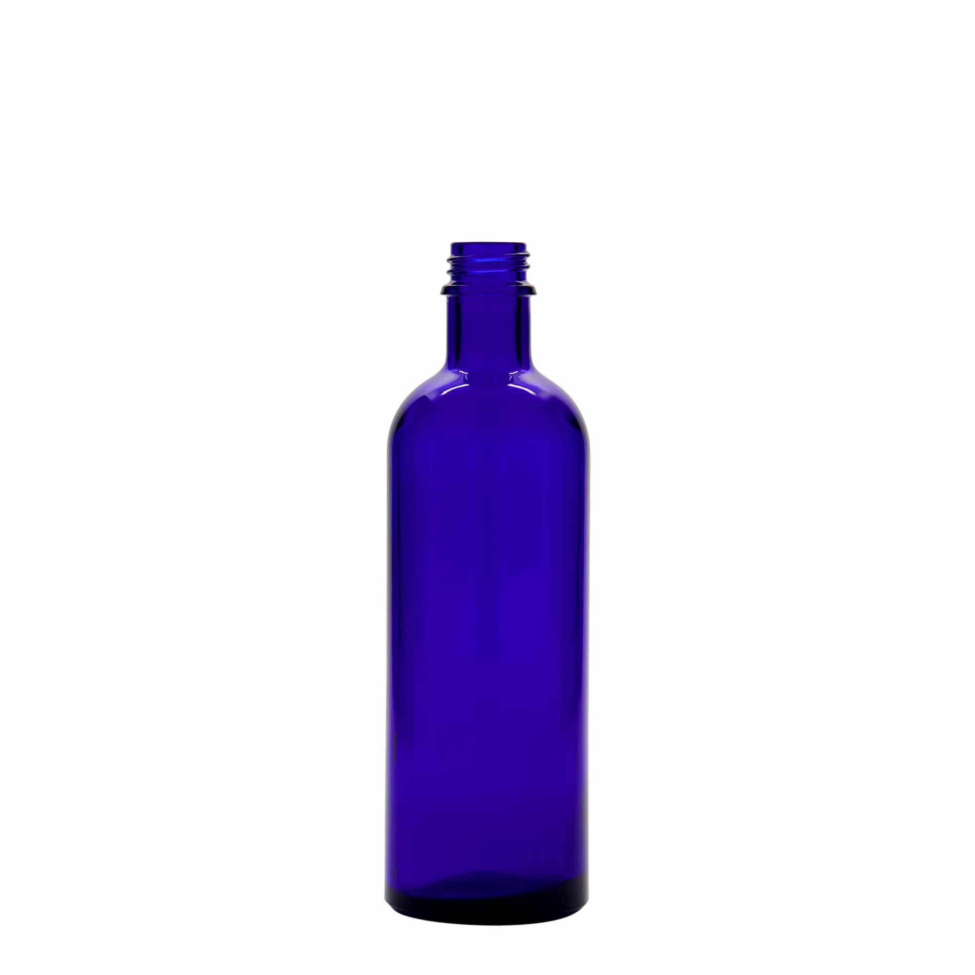 200 ml medicinflaska, glas, kungligt blå, mynning: DIN 22