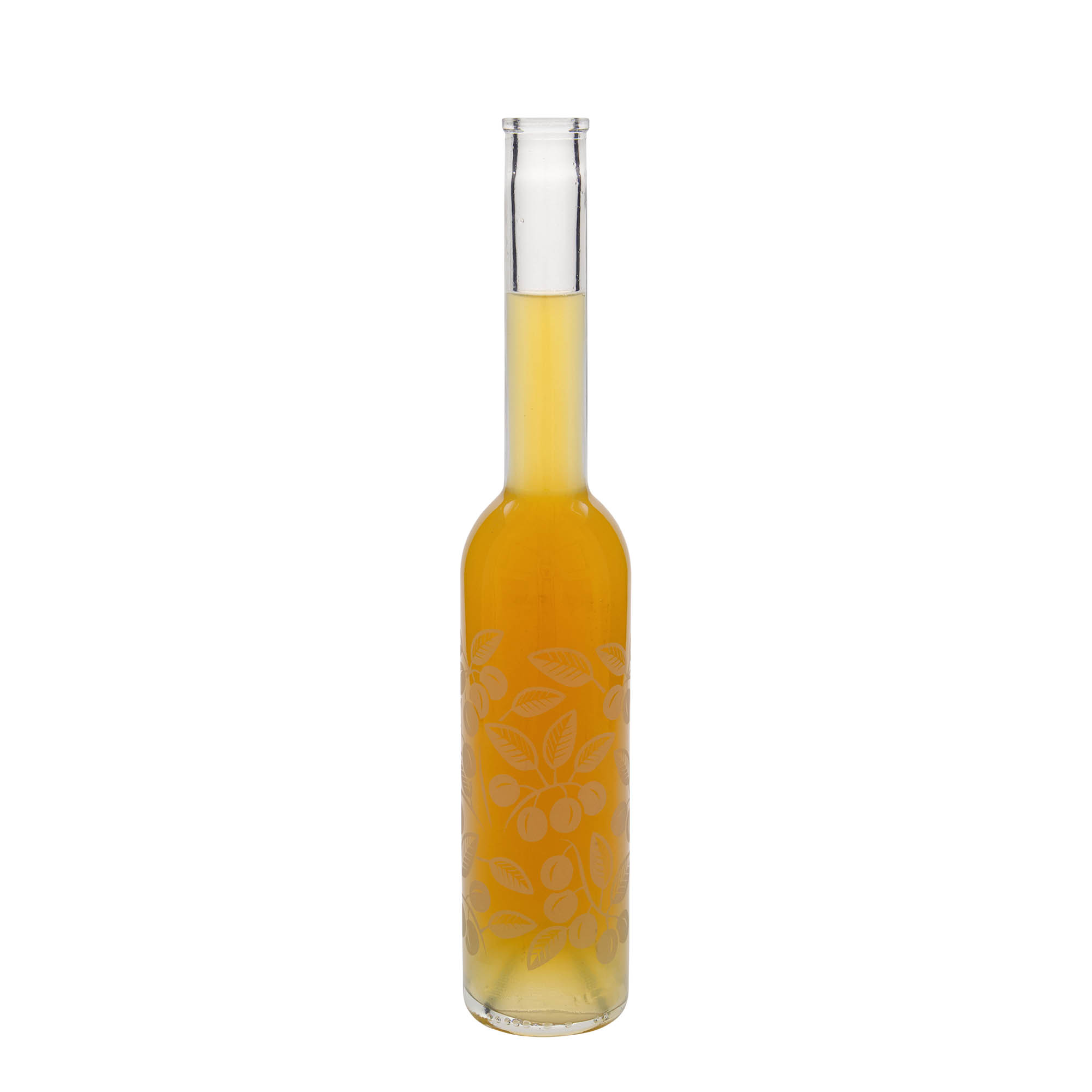 350 ml glasflaska 'Opera', motiv: Mirabeller, mynning: kork