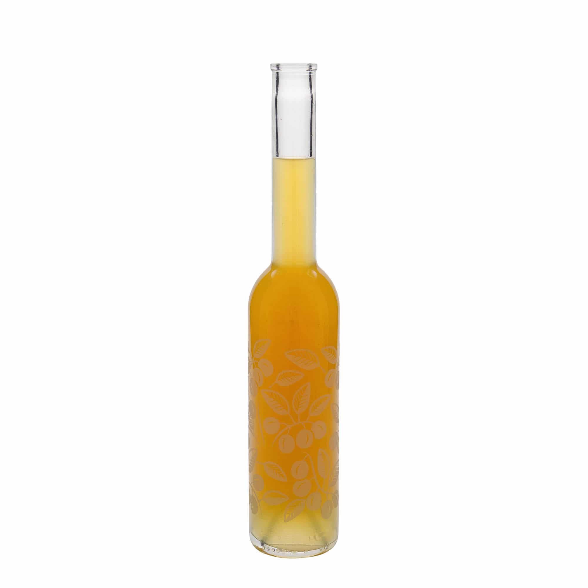 350 ml glasflaska 'Opera', motiv: Mirabeller, mynning: kork 350 ml glasflaska 'Opera', motiv: Mirabeller, mynning: kork