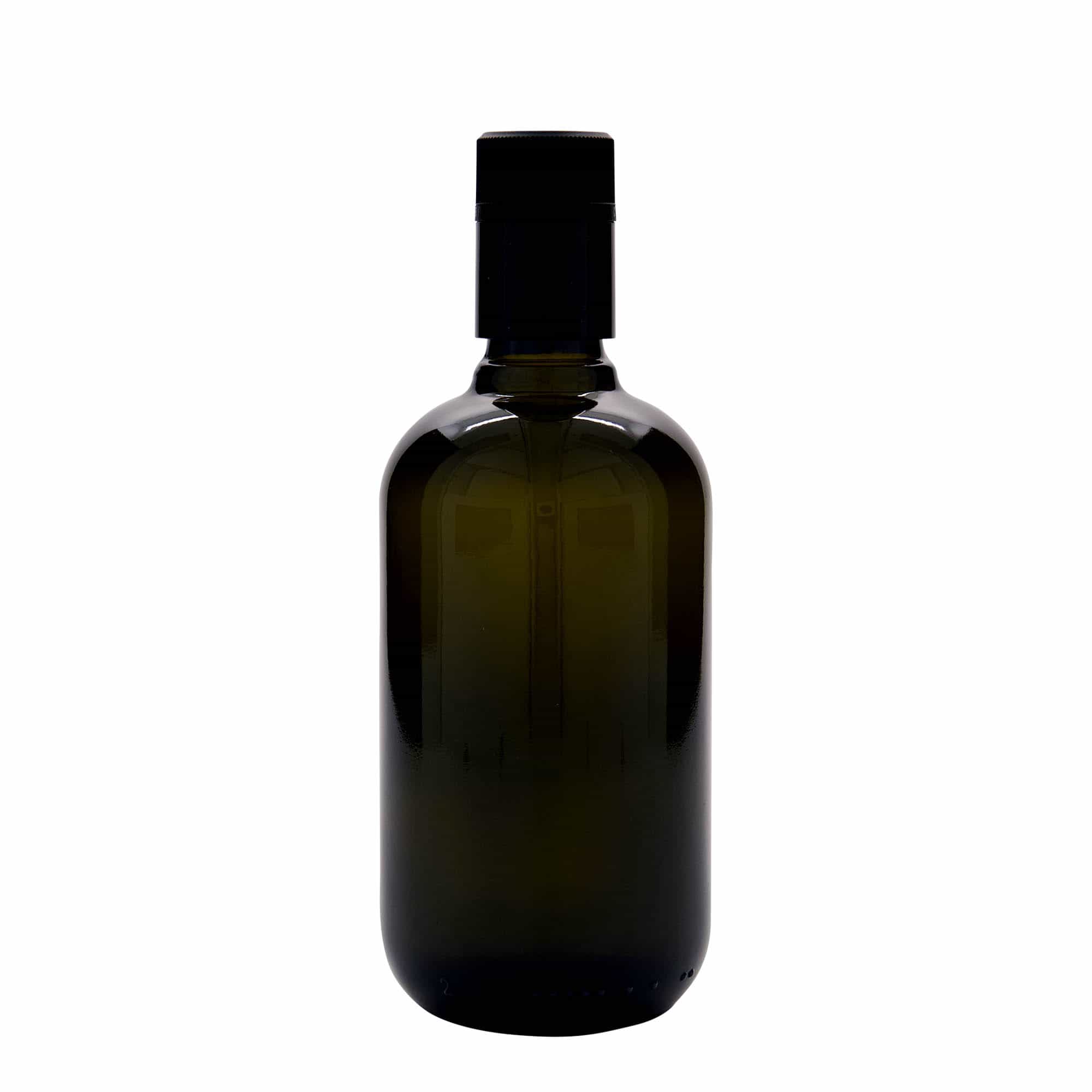 500 ml vinäger-/oljeflaska 'Biolio', glas antikgrönt, mynning: DOP