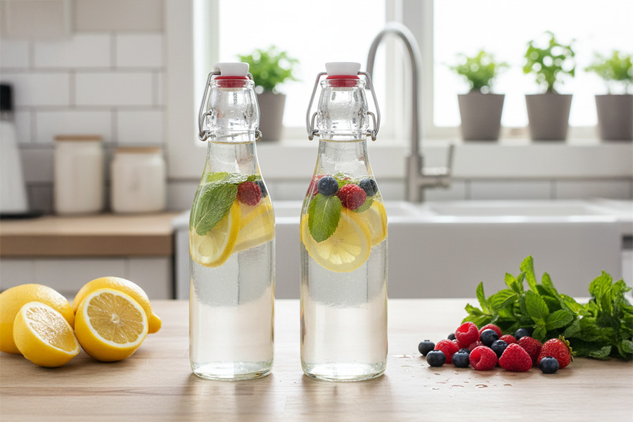 Infused Water – Fruktigt citron- och mynta-vatten Infused Water – Fruktigt citron- och mynta-vatten