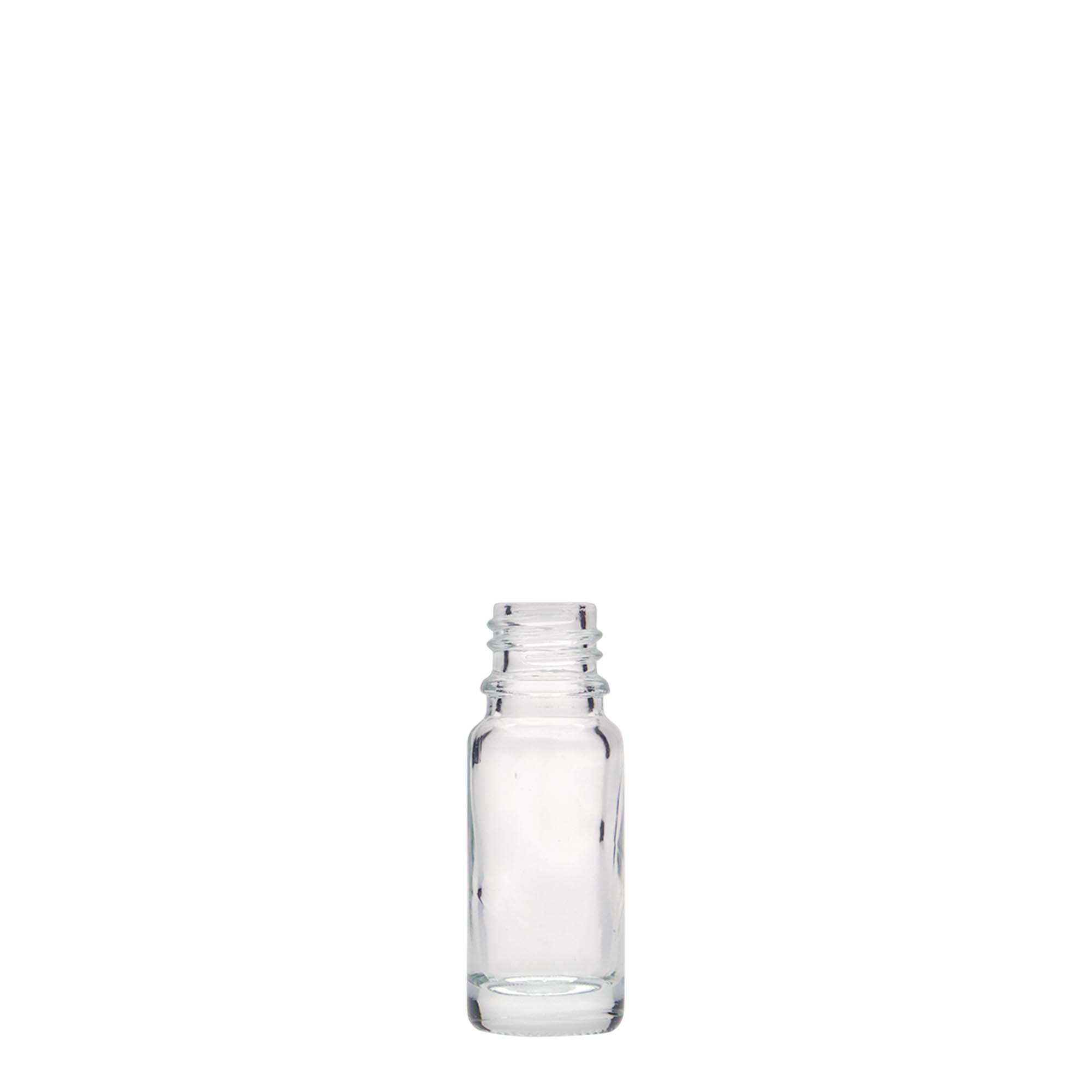 10 ml medicinflaska, glas, mynning: DIN 18