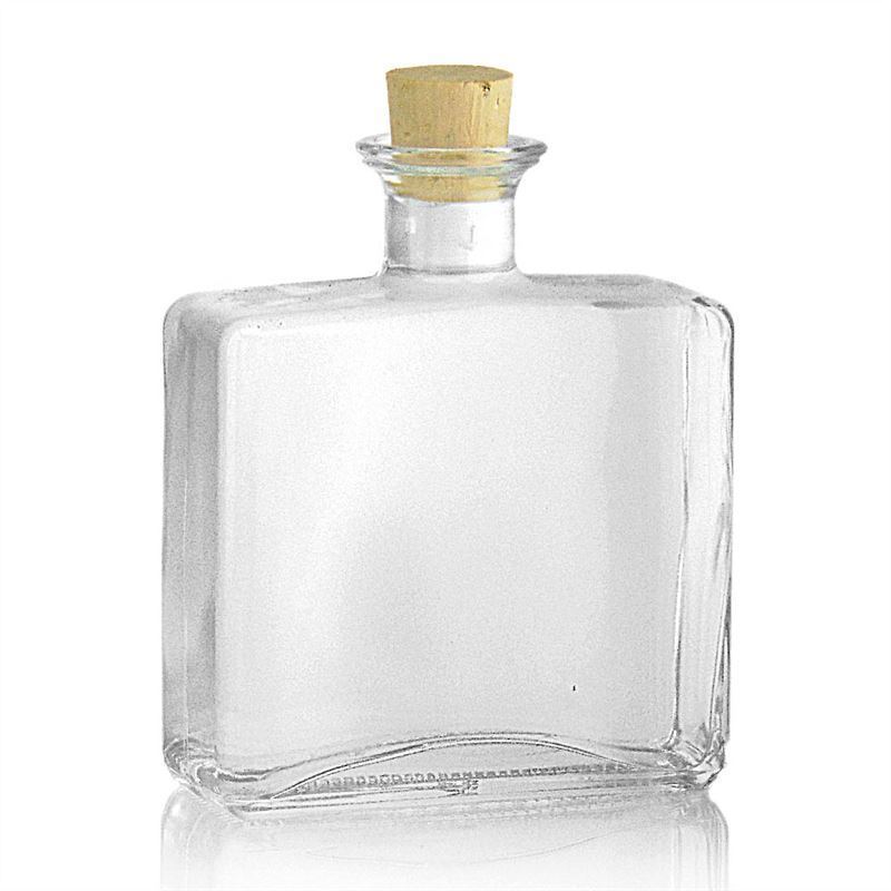 500 ml glasflaska 'Julia', rektangulär, öppning: kork