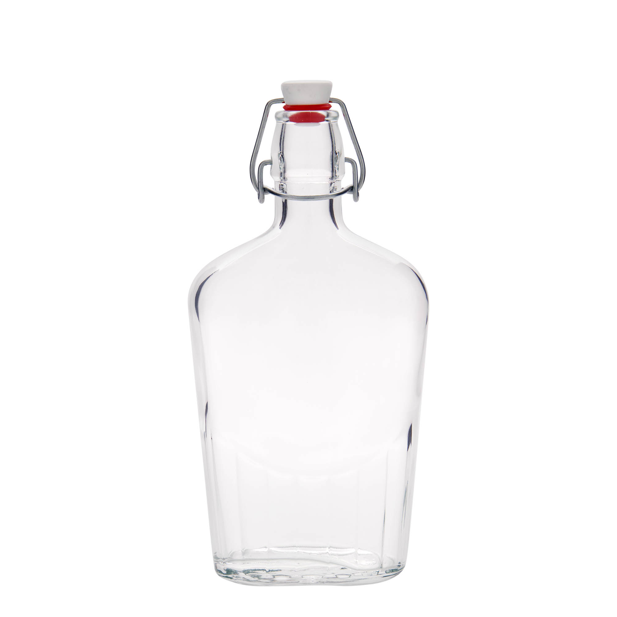 500 ml glasflaska 'Fiaschetta', oval, öppning: bygelkork