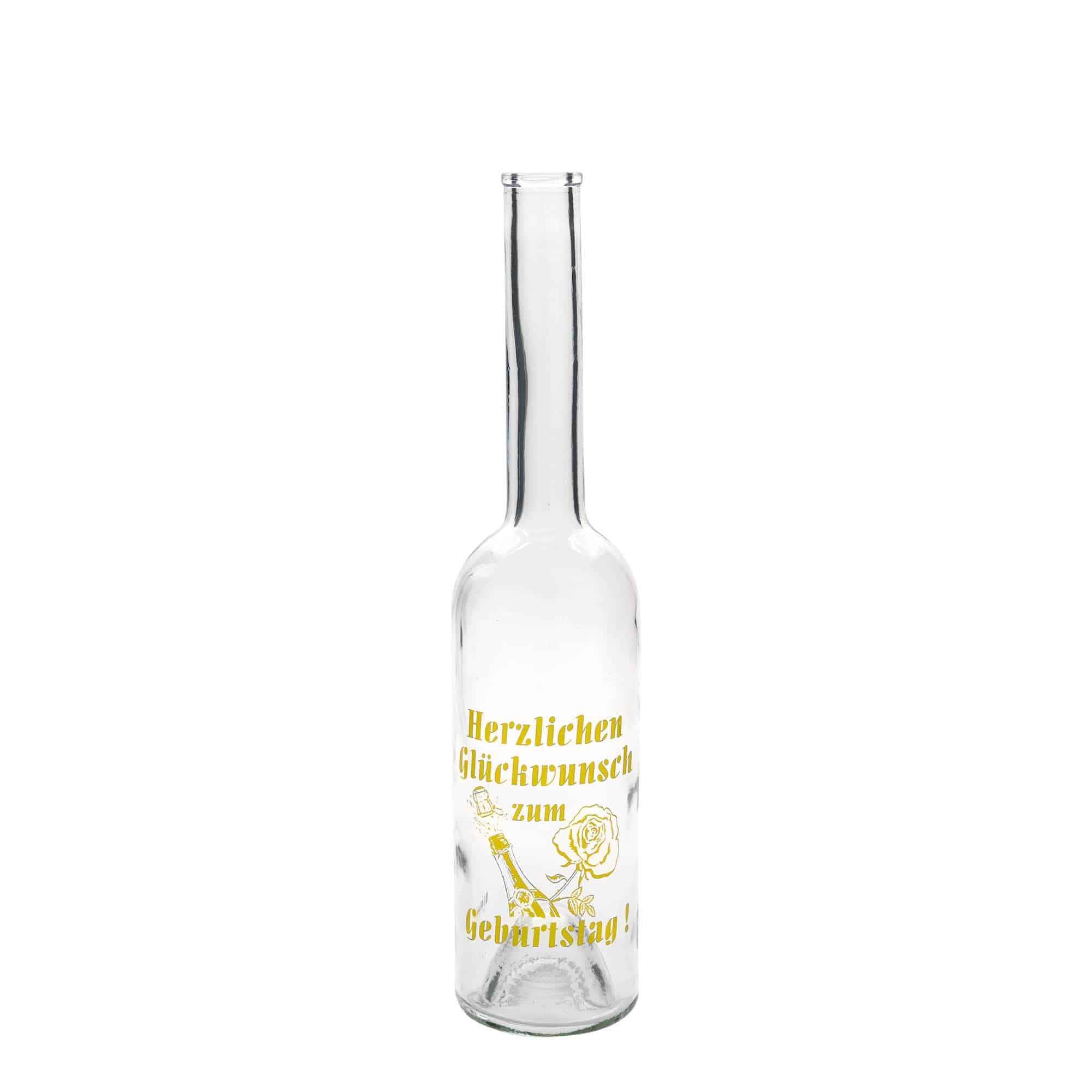 500 ml glasflaska Maximo med tryck 'Karneval', mynning: kork 500 ml glasflaska Maximo med tryck 'Karneval', mynning: kork