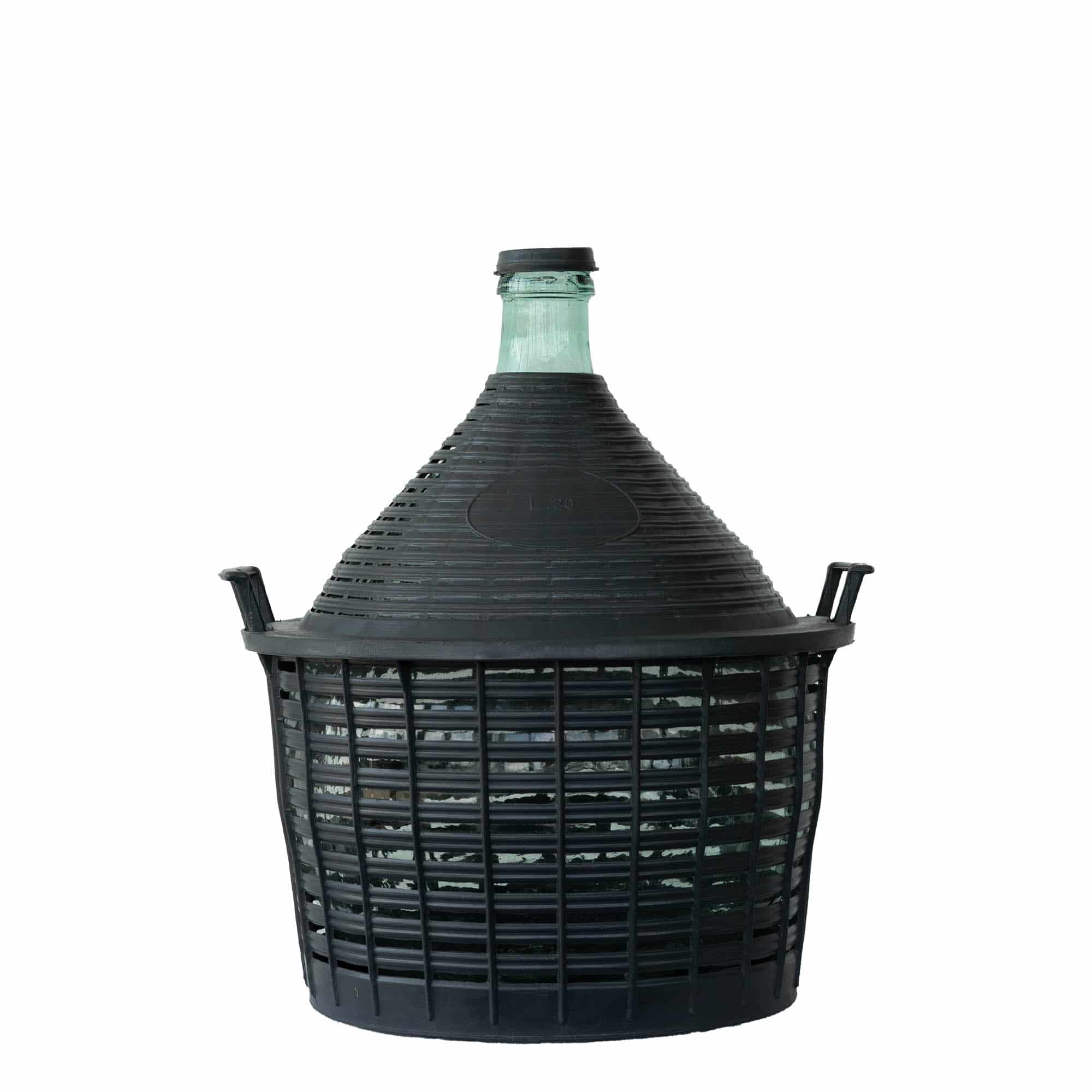 20 l ballongflaska smal hals, glas, mynning: snäpplock