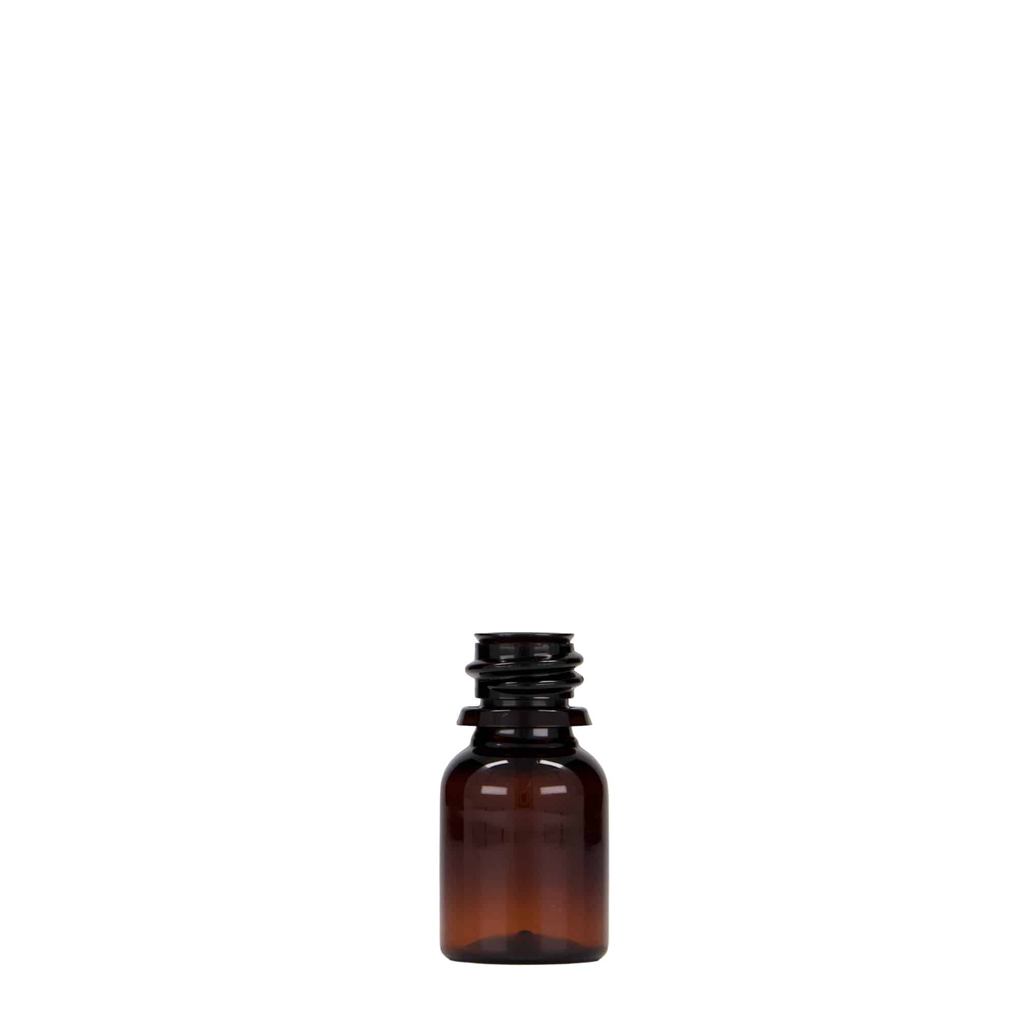 10 ml PET-medicinflaska 'Easy Living', brun, plast, öppning: DIN 18