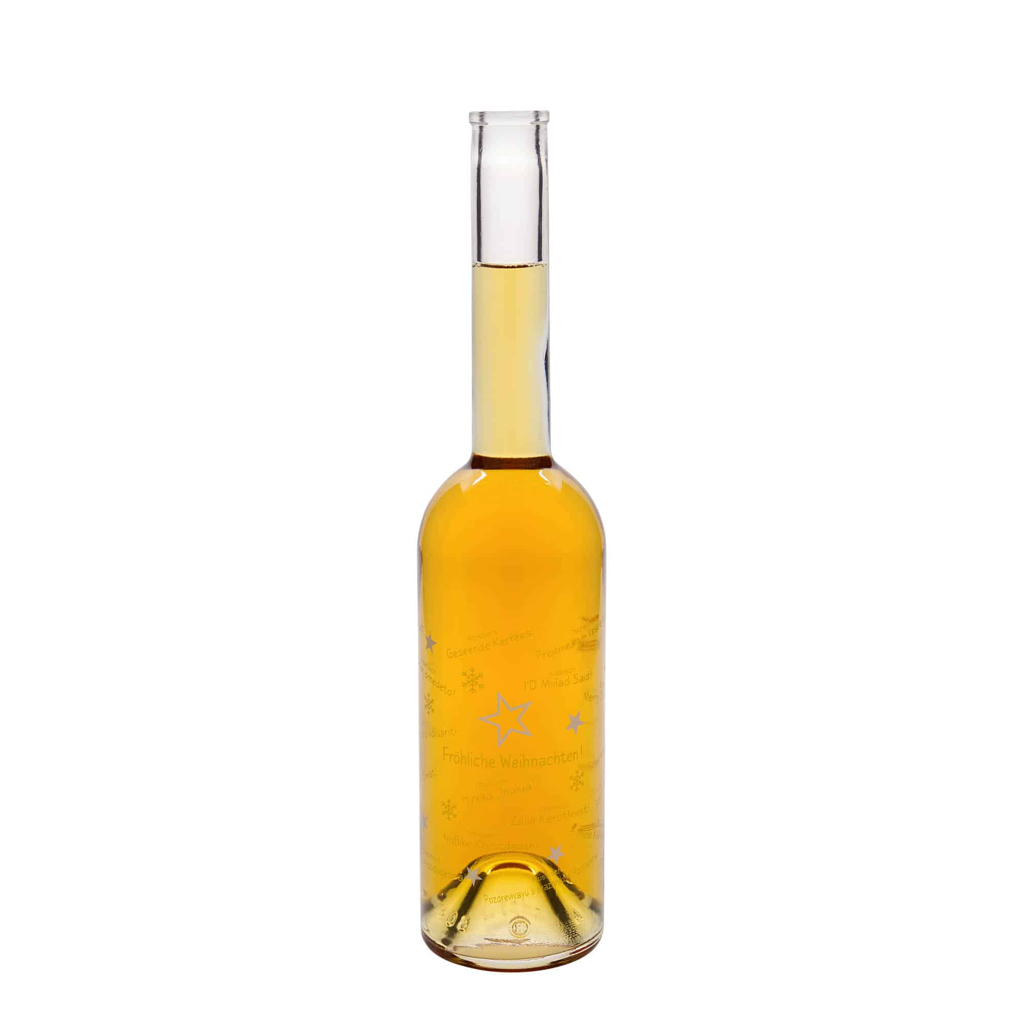 500 ml glasflaska 'Opera', motiv: Jul världen runt, mynning: kork