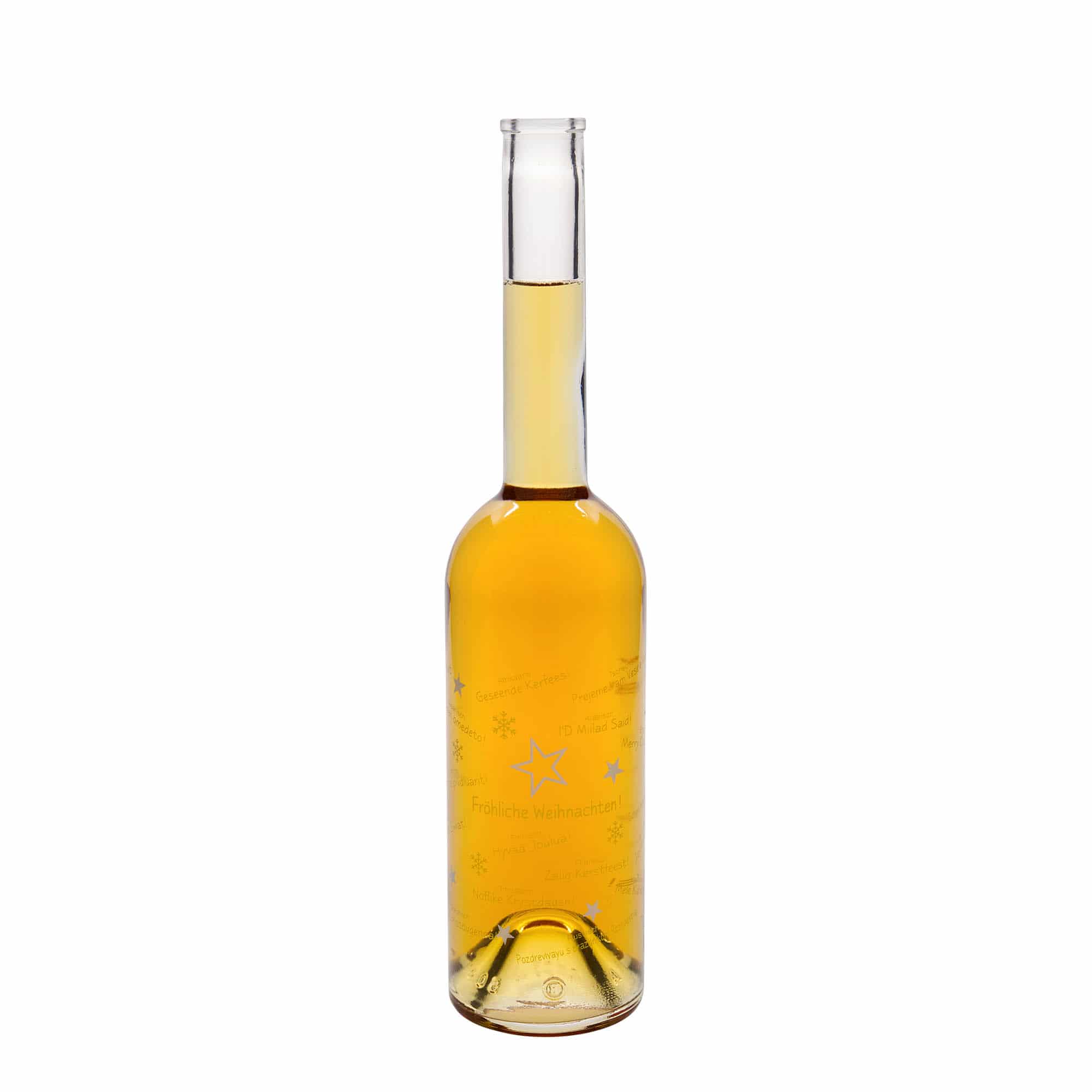 500 ml glasflaska 'Opera', motiv: Jul i världen, mynning: kork