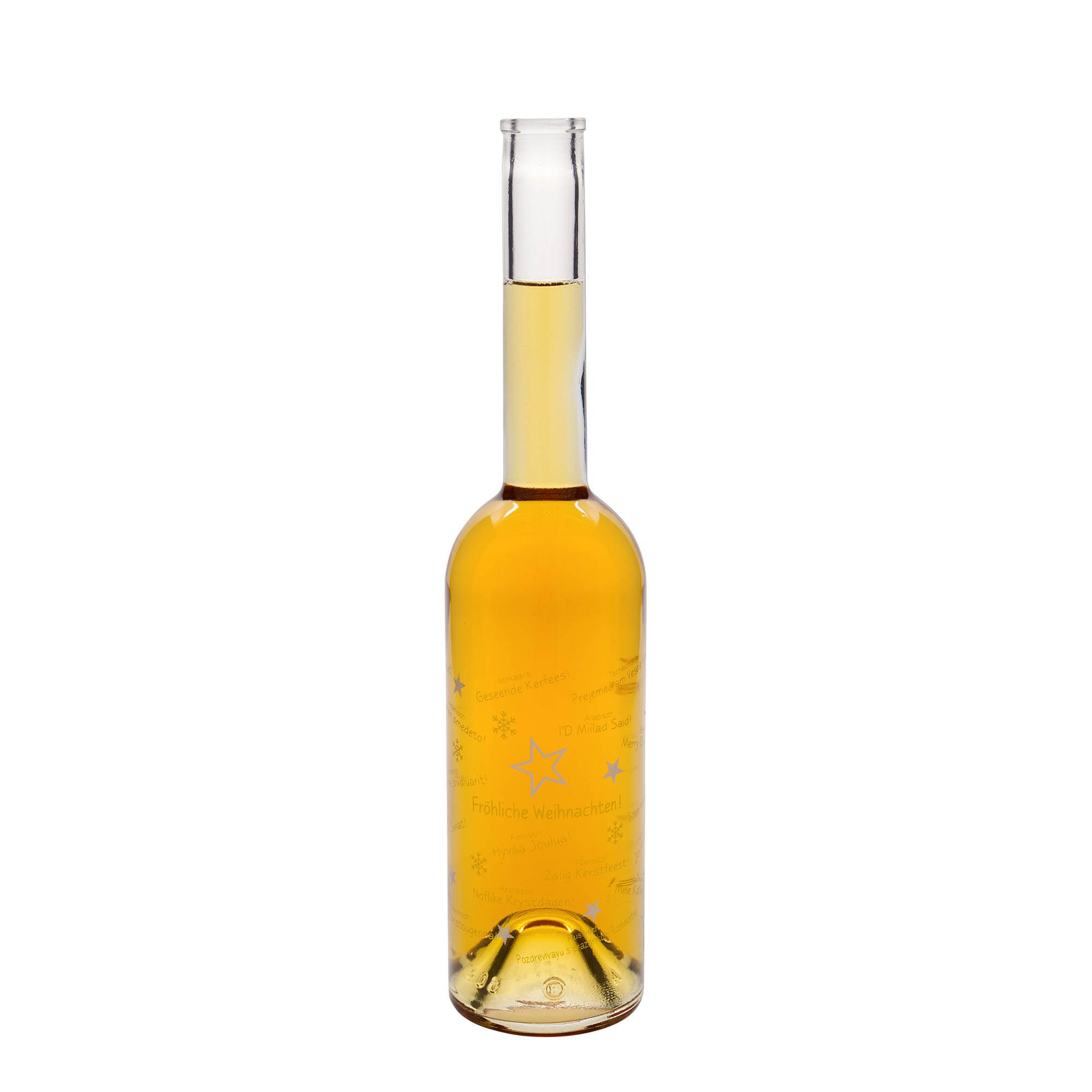 500 ml glasflaska 'Opera', motiv: Jul i världen, mynning: kork