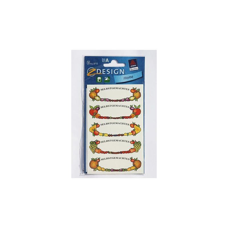 Zweckform Etiketter 'Fruktram', oval, papper, flerfärgad