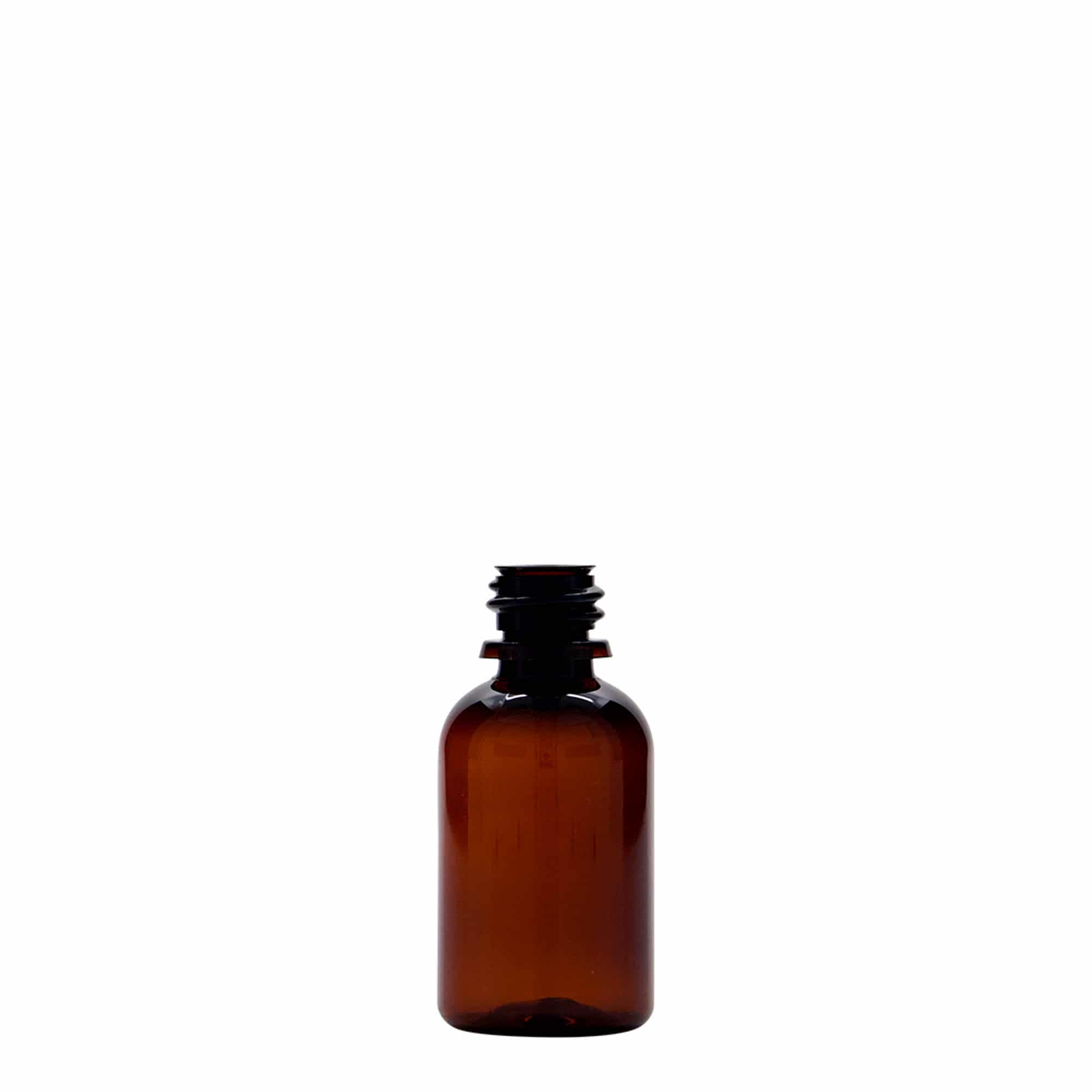 30 ml PET-medicinflaska 'Easy Living', brun, plast, öppning: DIN 18