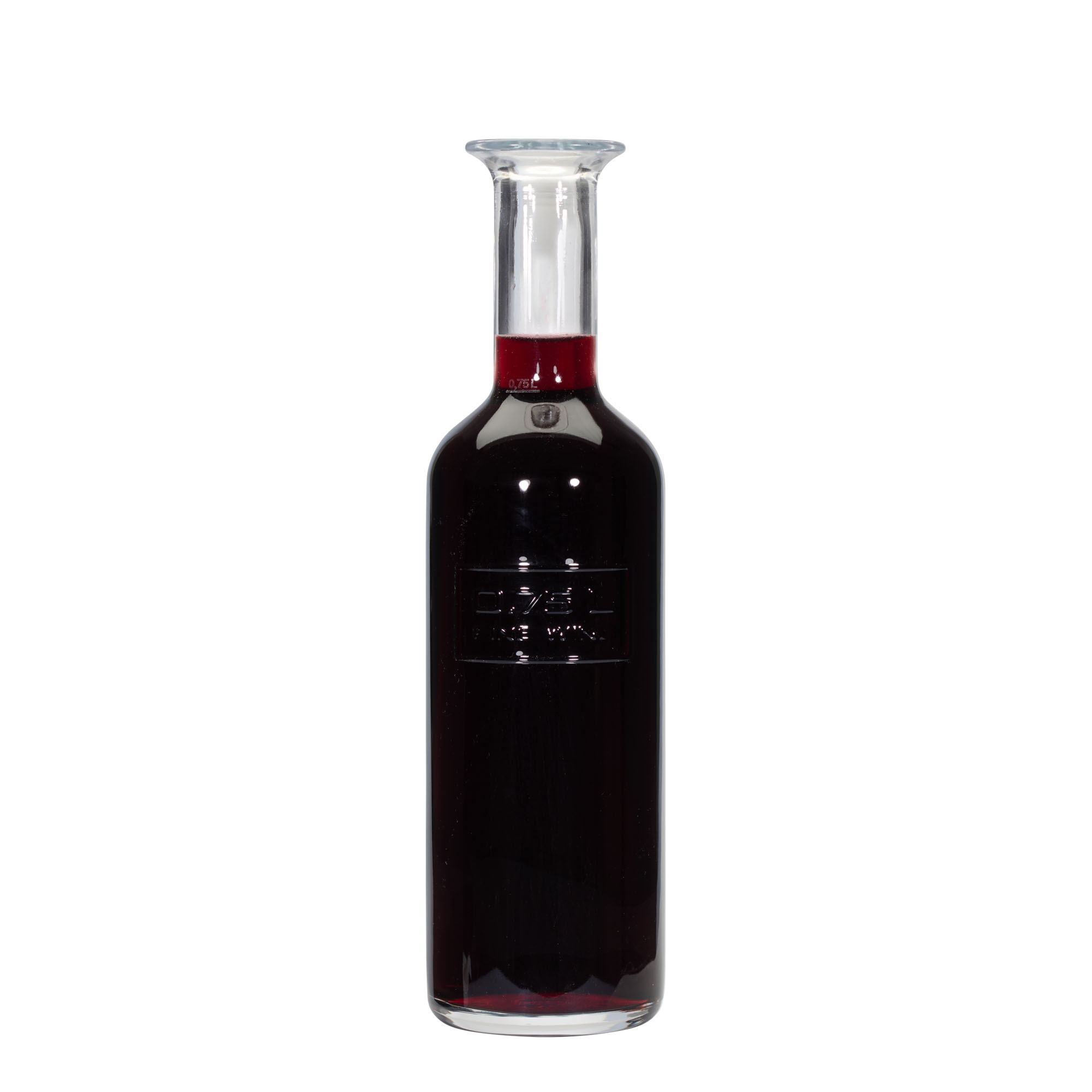 750 ml glasflaska 'Optima Fine Wine', öppning: kork