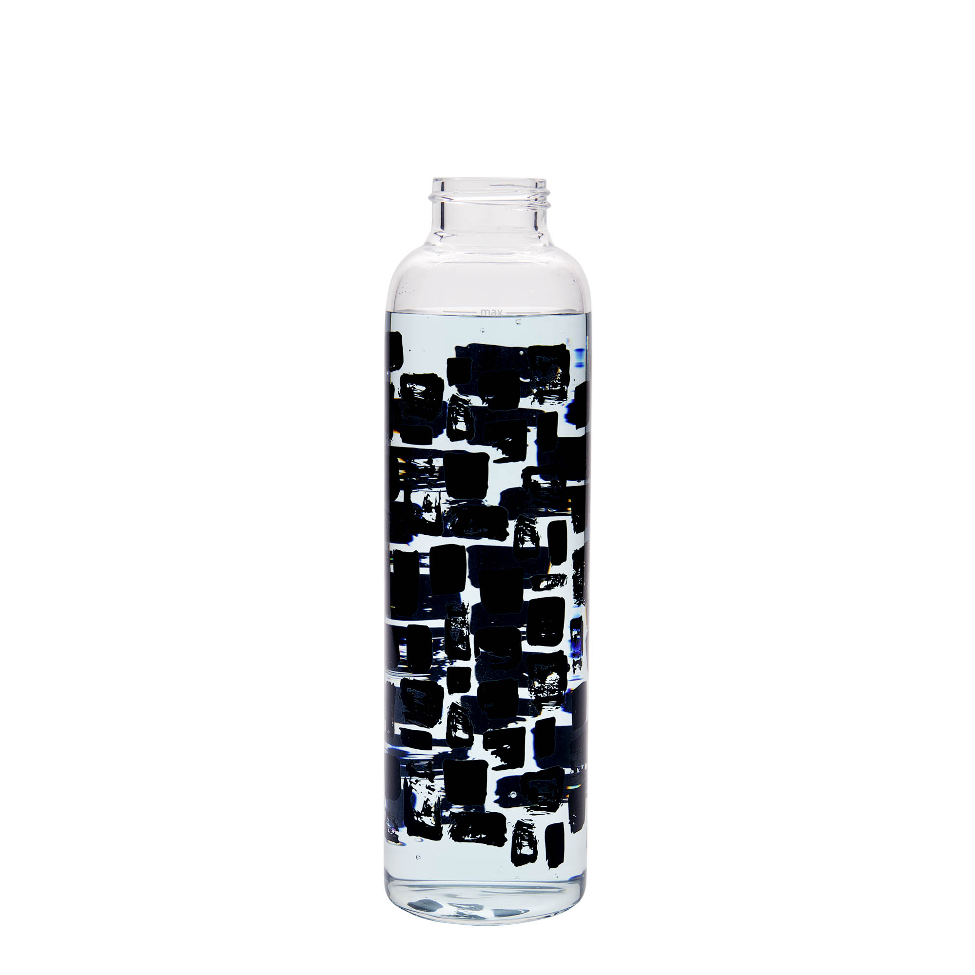 500 ml drickflaska 'Perseus - Svarta rektanglar', öppning: skruvlock