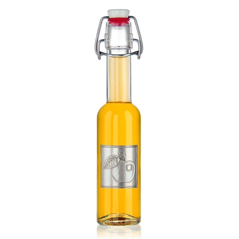 Tennetikett 'Äpple', kvadratisk, metall, silver Tennetikett 'Äpple', kvadratisk, metall, silver