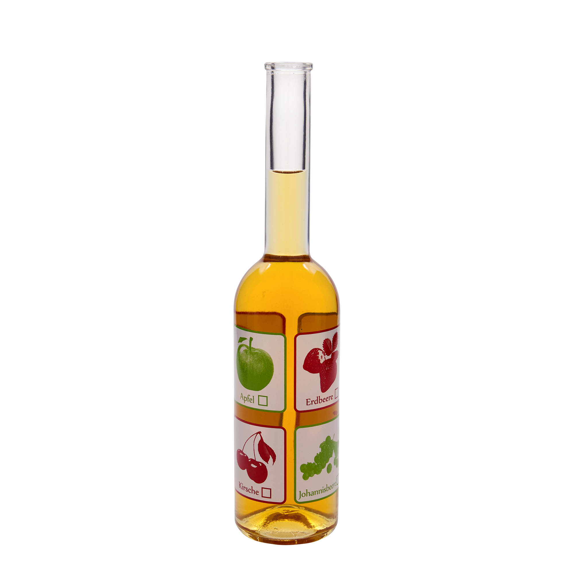 500 ml glasflaska 'Opera', motiv: frukter, öppning: kork