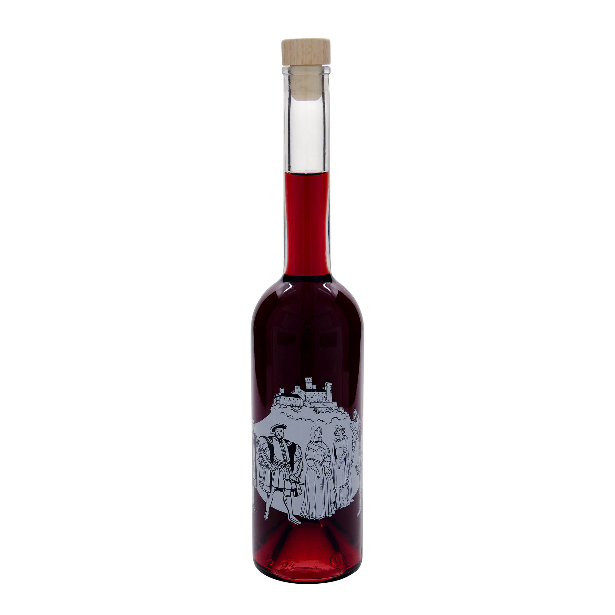 500 ml Glasflaska 'Opera', motiv: Medeltiden, öppning: Kork