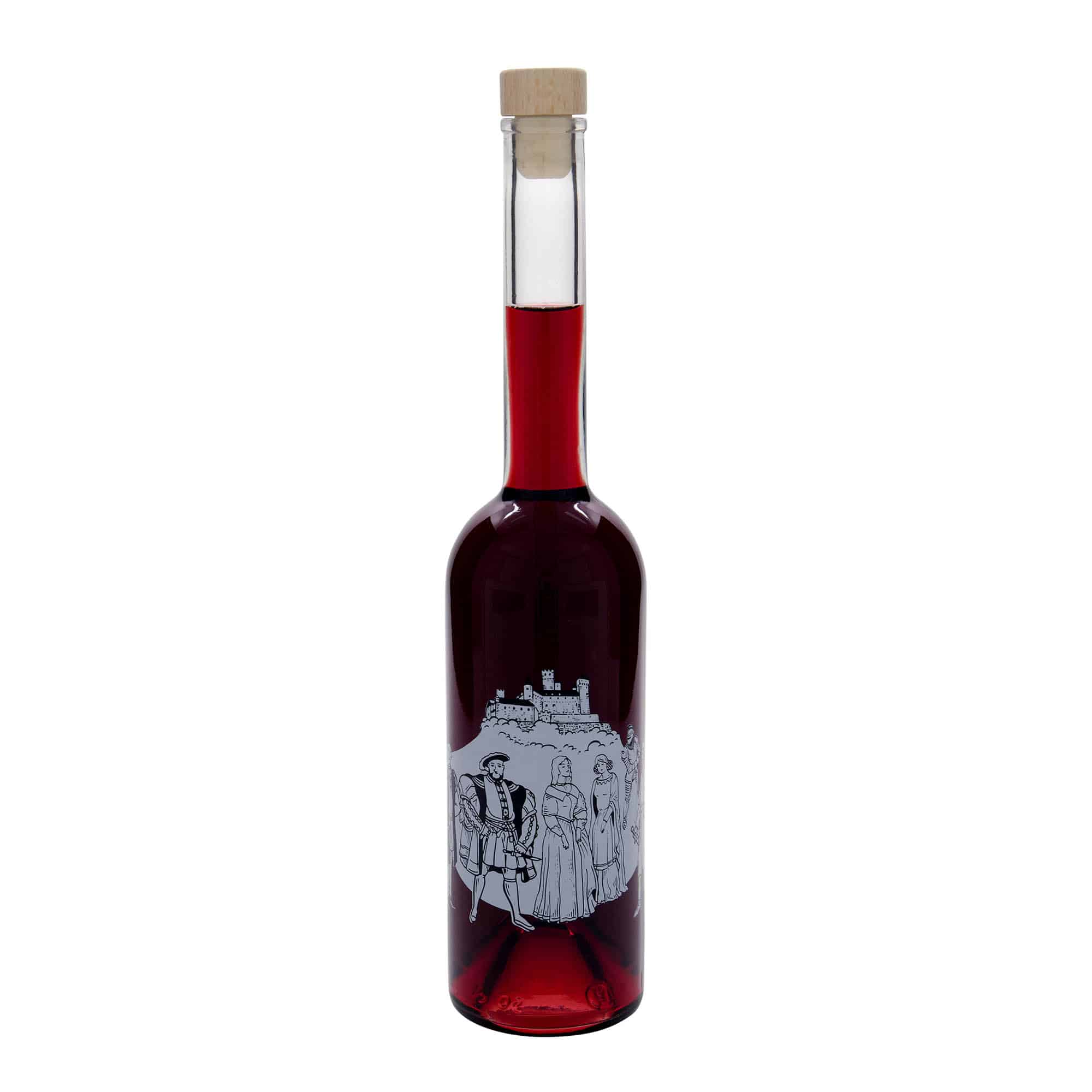 500 ml Glasflaska 'Opera', motiv: Medeltiden, öppning: Kork