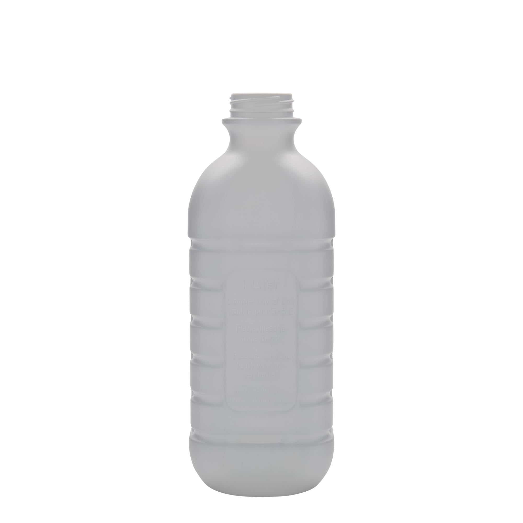 1 000 ml mjölkflaska, rektangulär, HDPE-plast, natur, mynning: PEHD40 1 000 ml mjölkflaska, rektangulär, HDPE-plast, natur, mynning: PEHD40