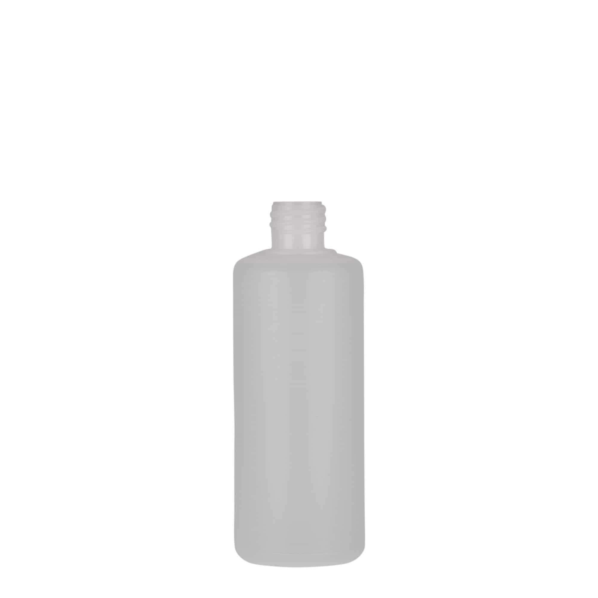 100 ml rund flaska, PE-plast, natur, öppning: skruvlock