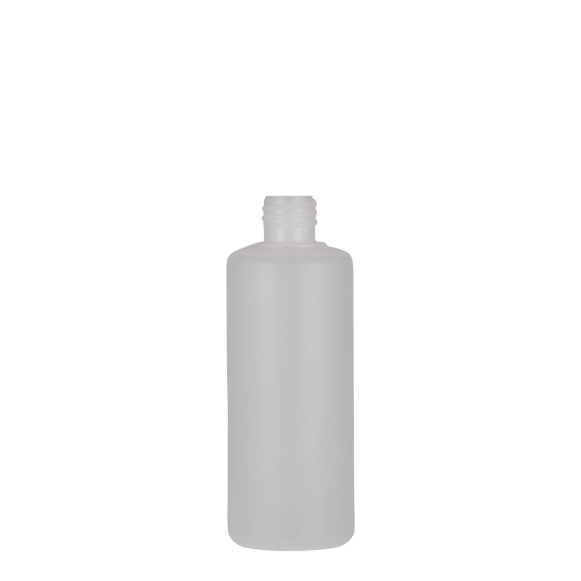 100 ml rund flaska, PE-plast, natur, öppning: skruvlock