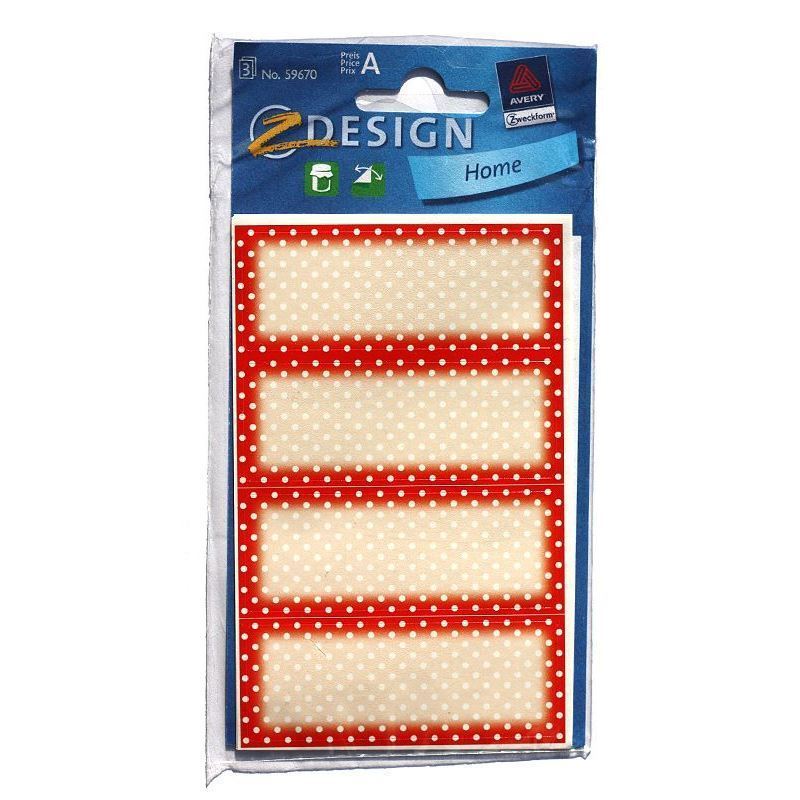 Zweckform Etiketter 'Red Dots', rektangulära, papper, röda Zweckform Etiketter 'Red Dots', rektangulära, papper, röda