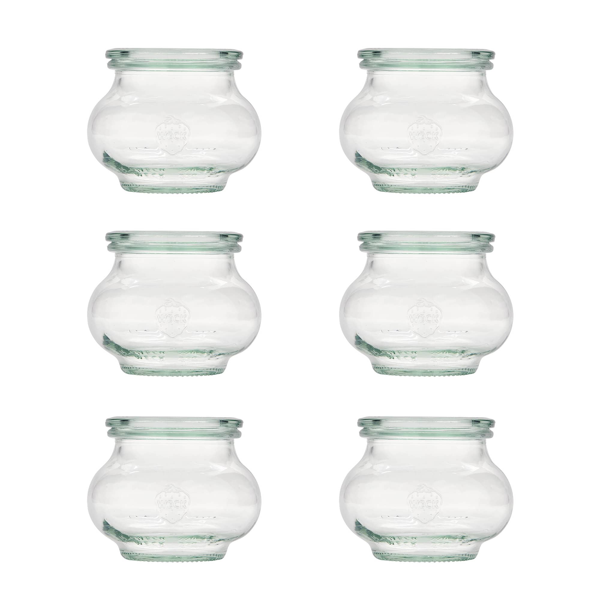 6x 220 ml WECK-smyckesglas med glaslock RR 60