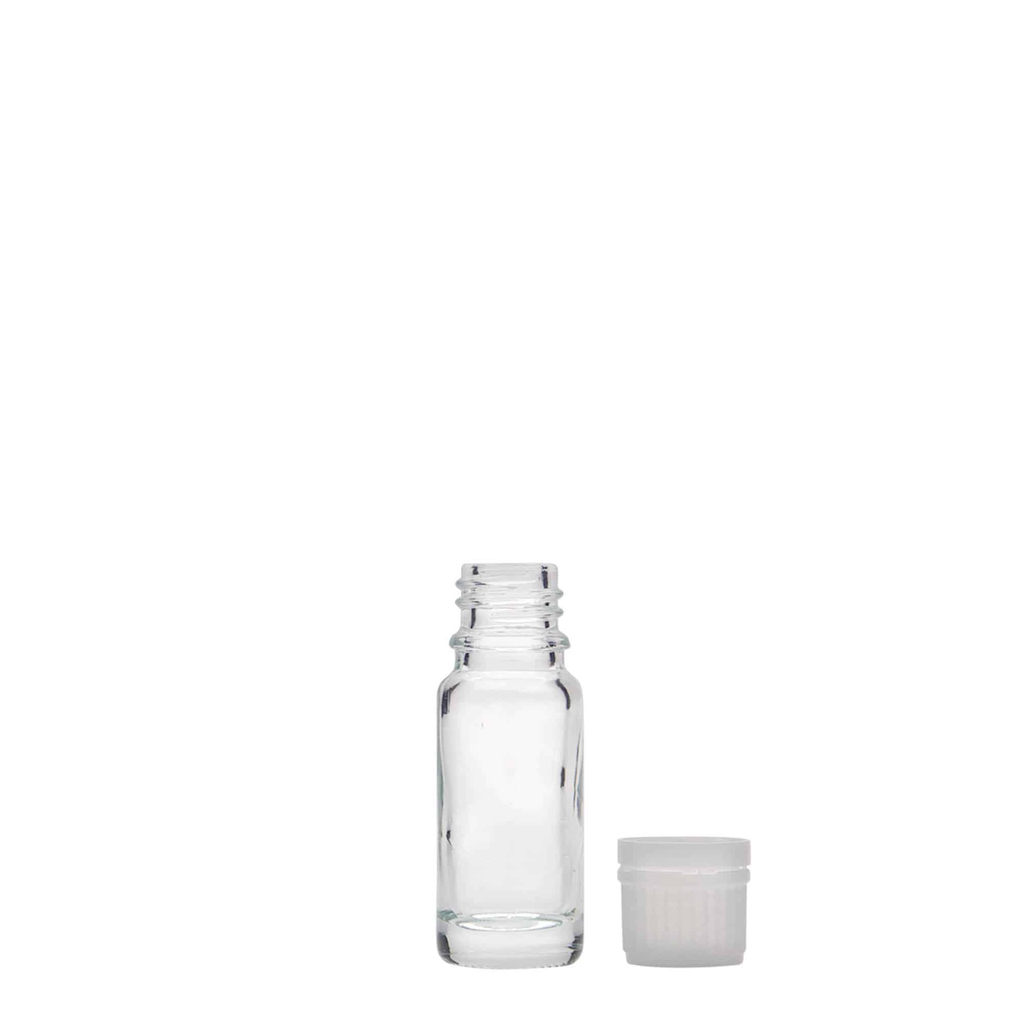 10 ml medicinflaska, glas, mynning: DIN 18