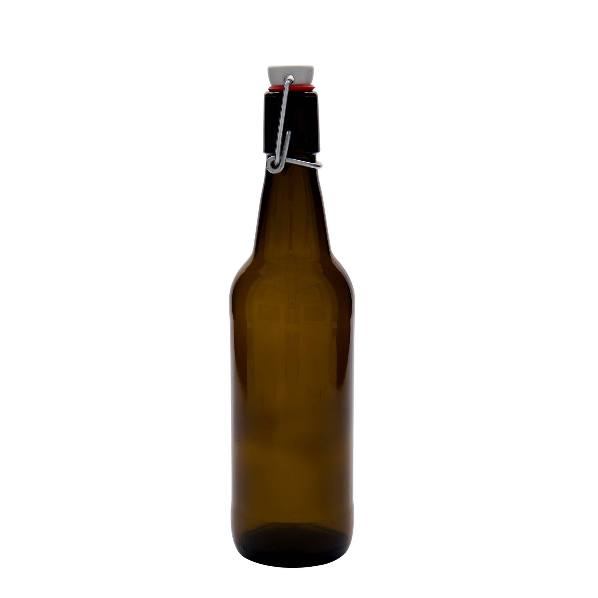 500 ml ölflaska, glas, brun, mynning: patentkork 500 ml ölflaska, glas, brun, mynning: patentkork