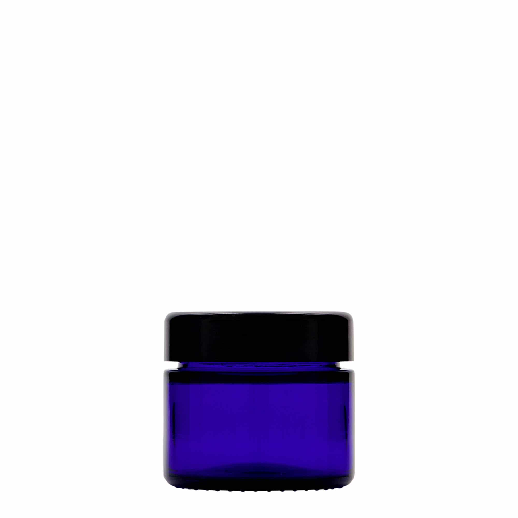 50 ml burk 'Blue Edition', glas, kungsblå, mynning: skruvkapsel
